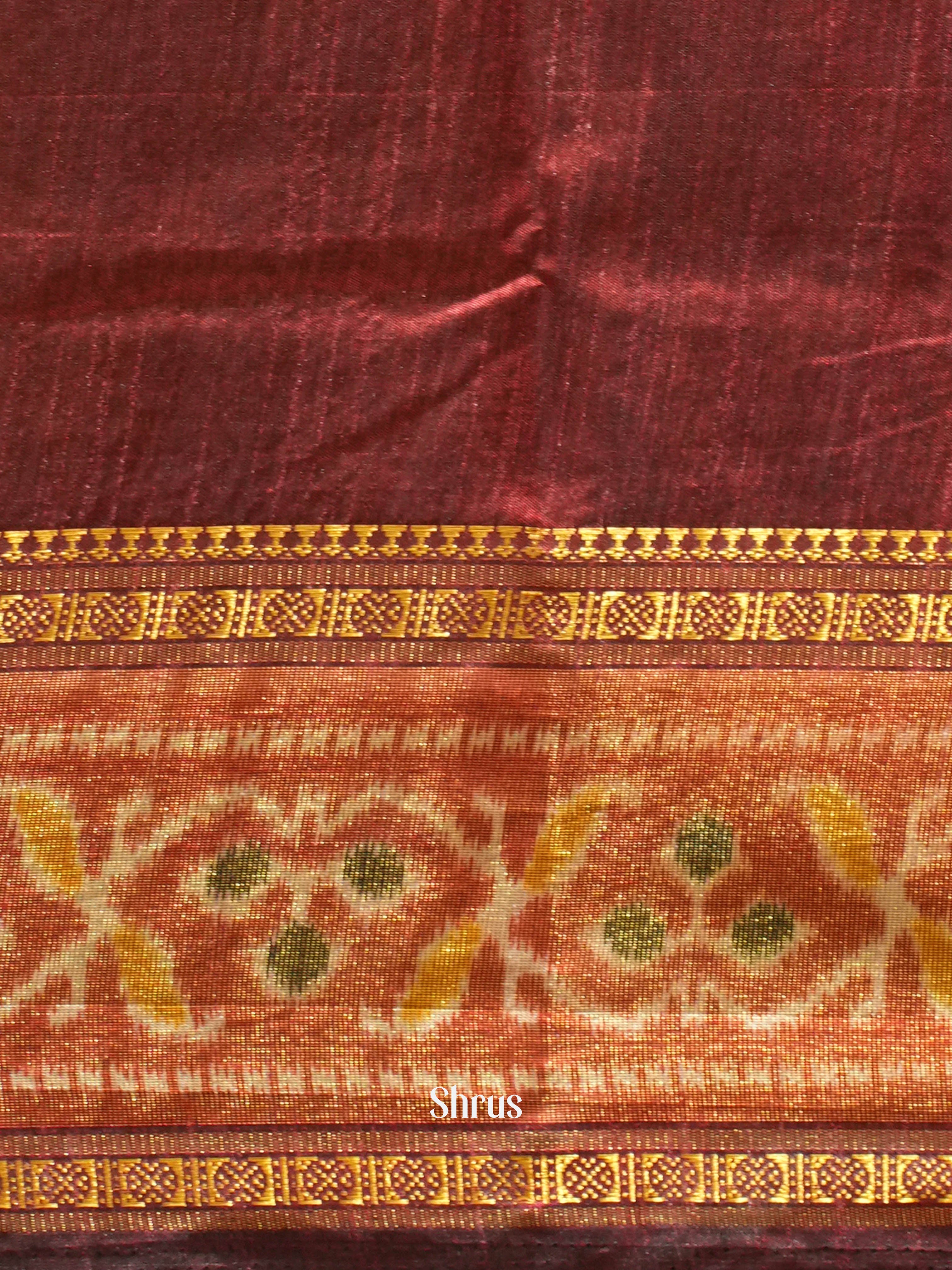 black & Maroon- Semi Patola Saree - Shop on ShrusEternity.com