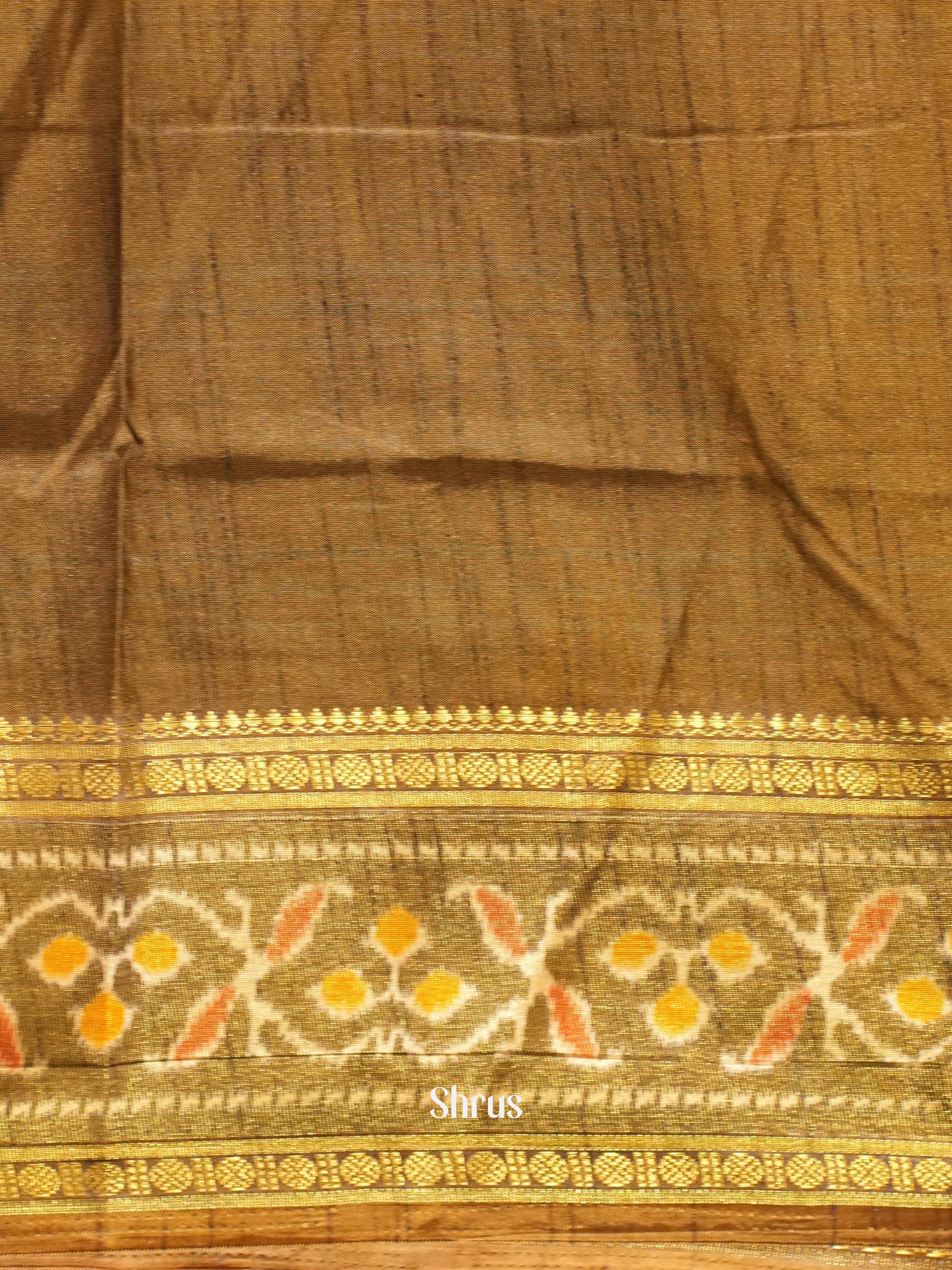 Mustard & Mehandi - Semi Patola Saree - Shop on ShrusEternity.com
