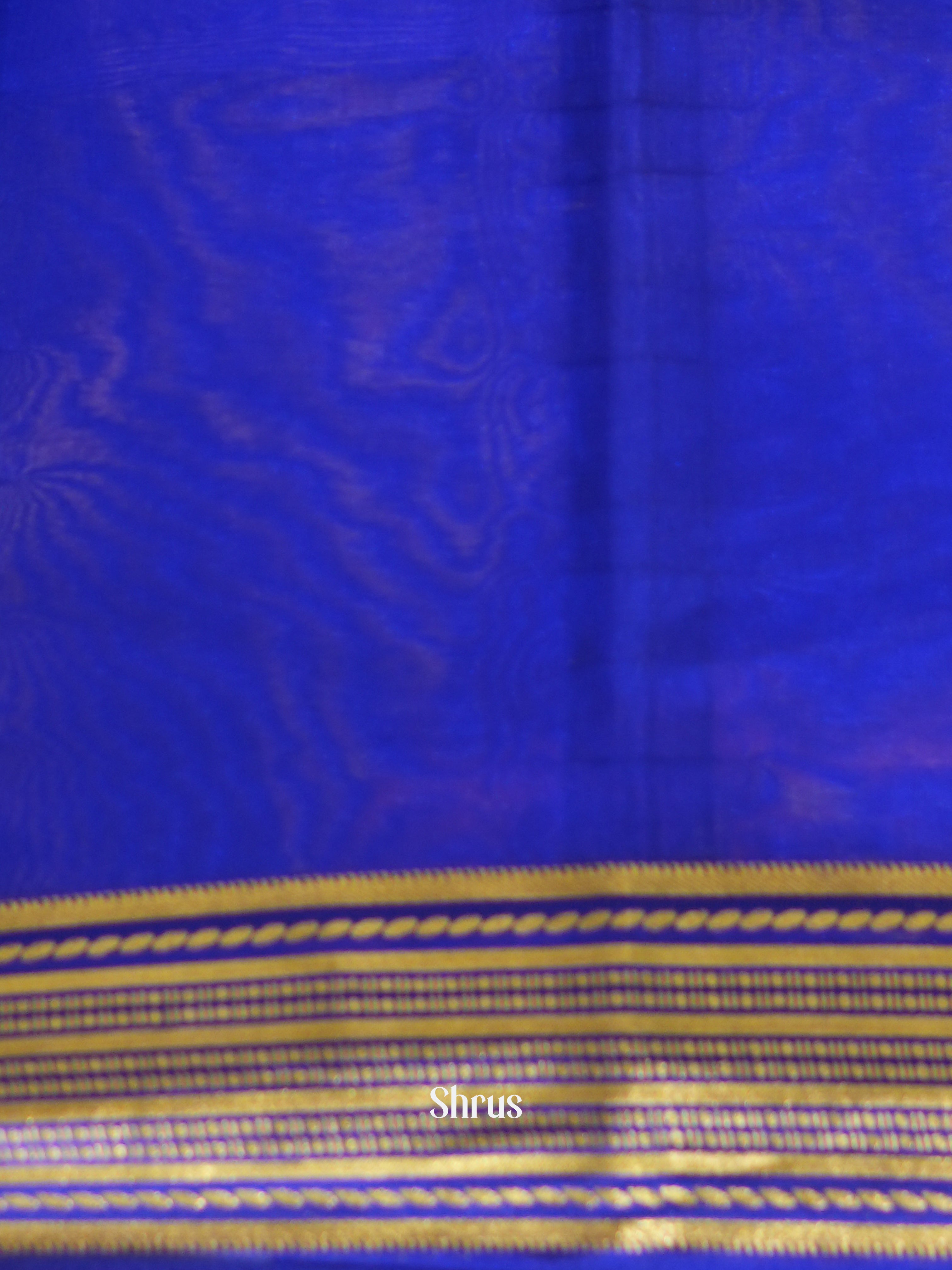 Teal & Blue - Mysore Silk Saree - Shop on ShrusEternity.com