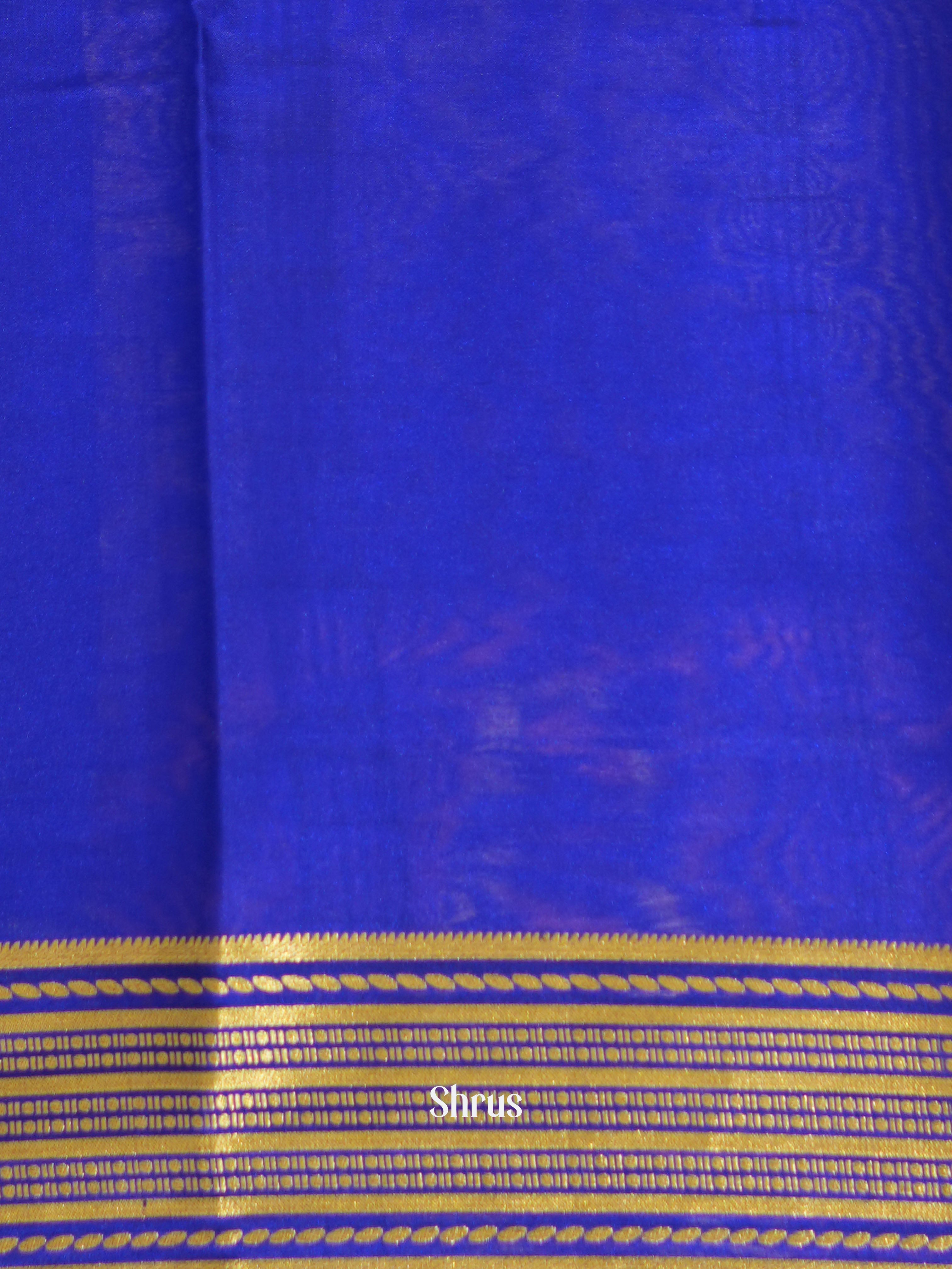 Teal & Blue - Mysore Silk Saree - Shop on ShrusEternity.com