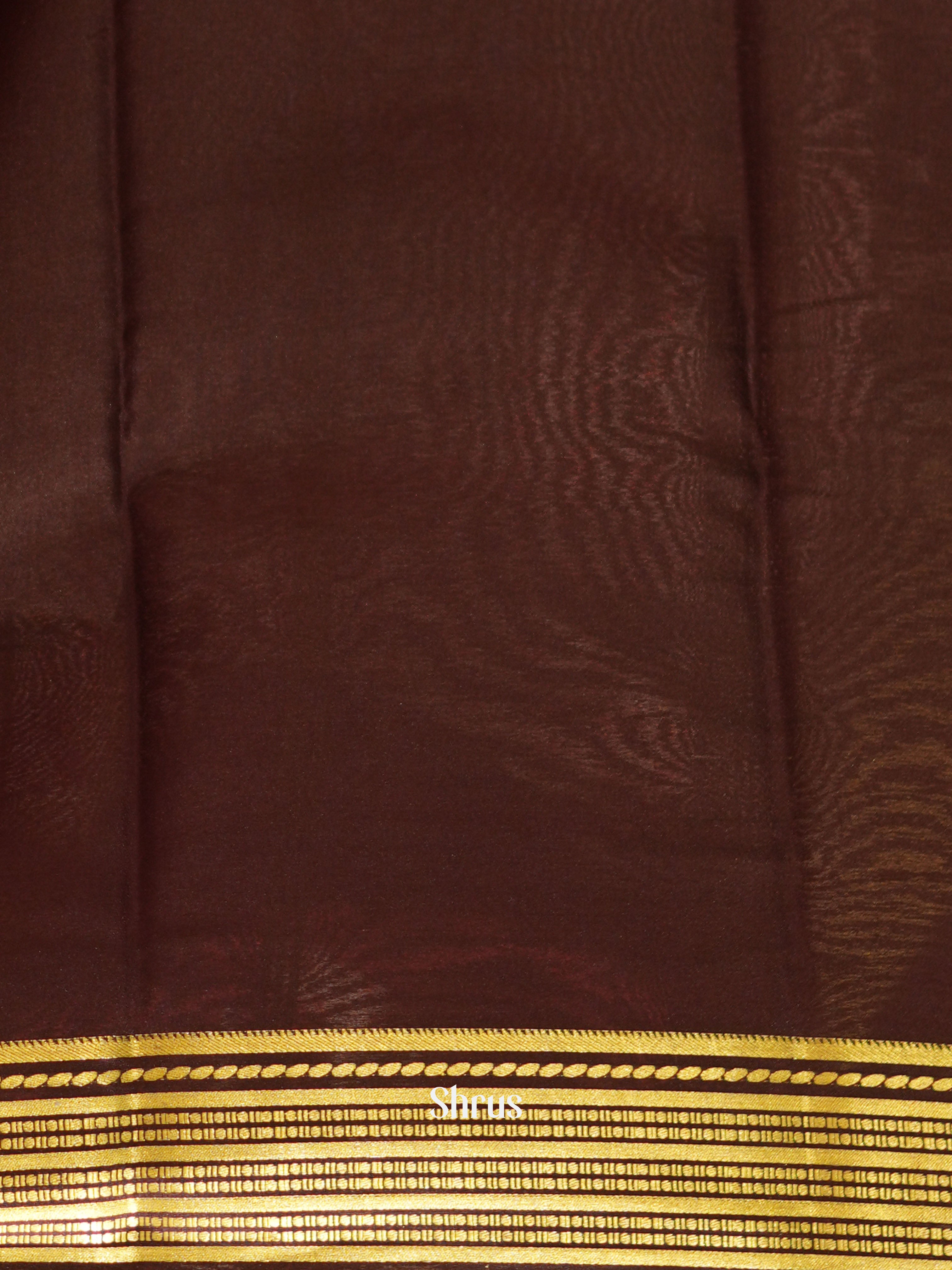 Orange & Brown - Mysore Silk Saree - Shop on ShrusEternity.com
