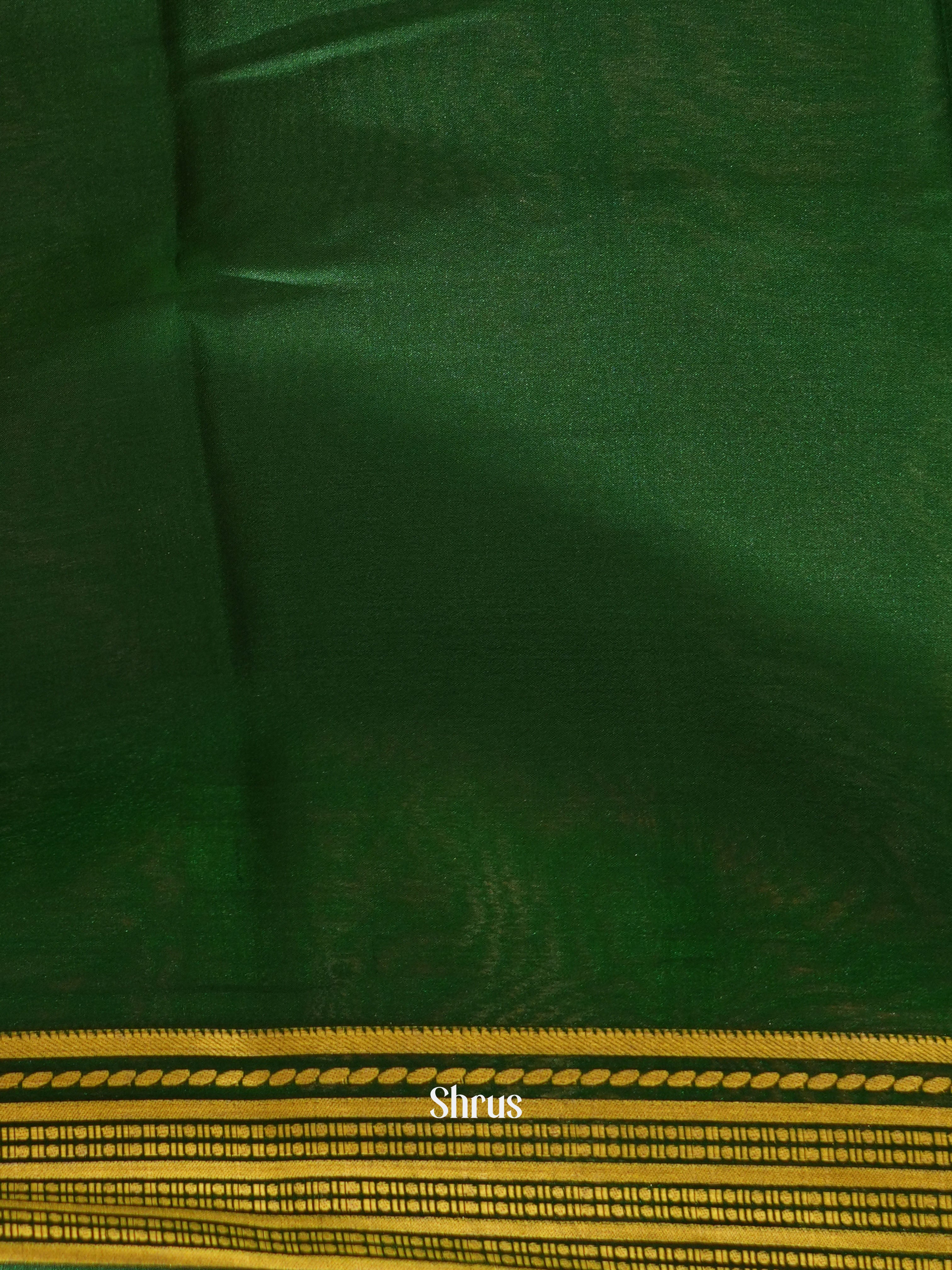 Orange & Green - Mysore Silk Saree - Shop on ShrusEternity.com