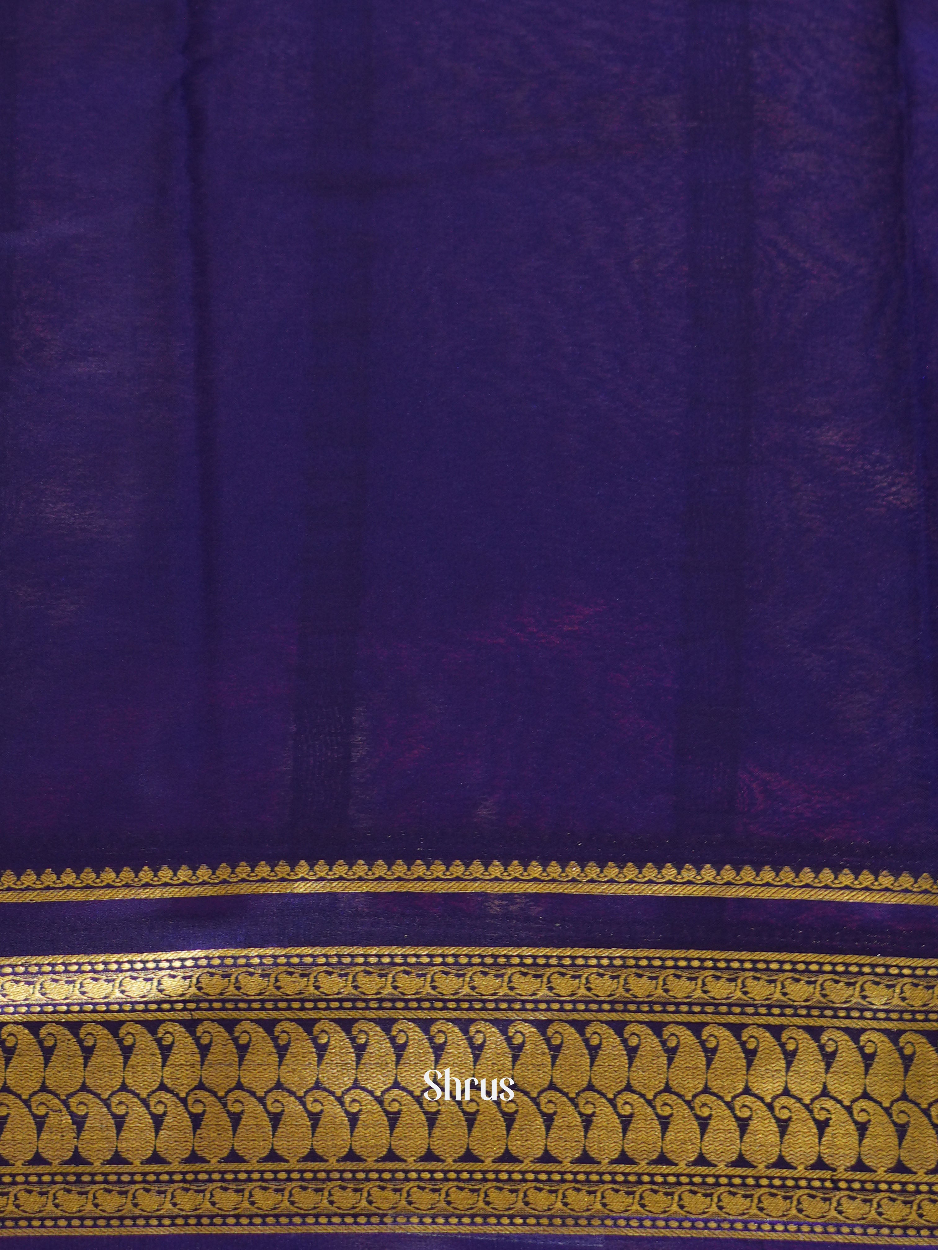 Purple & Blue - Mysore Silk Saree - Shop on ShrusEternity.com