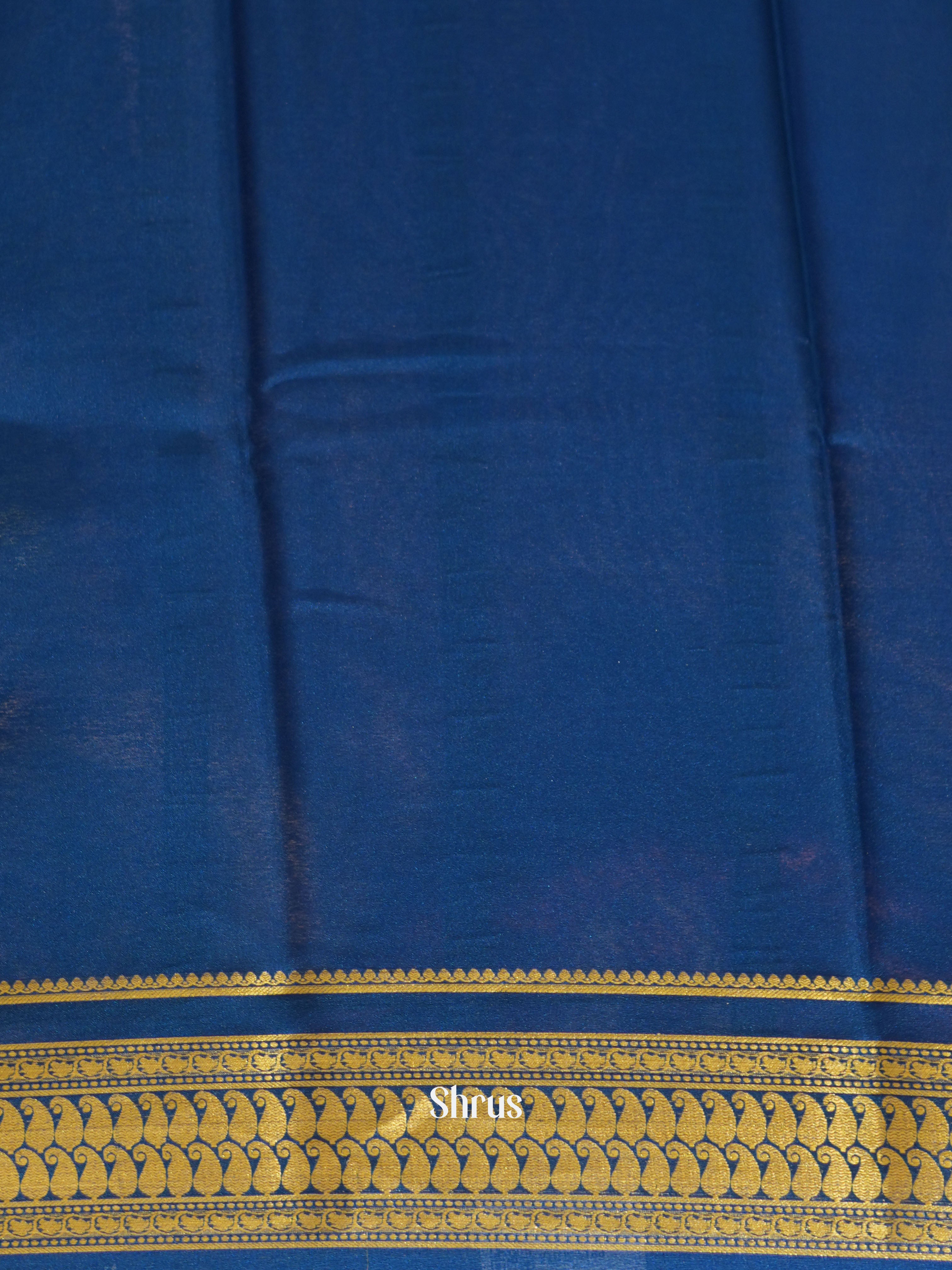 Pink & Blue - Mysore Silk Saree - Shop on ShrusEternity.com