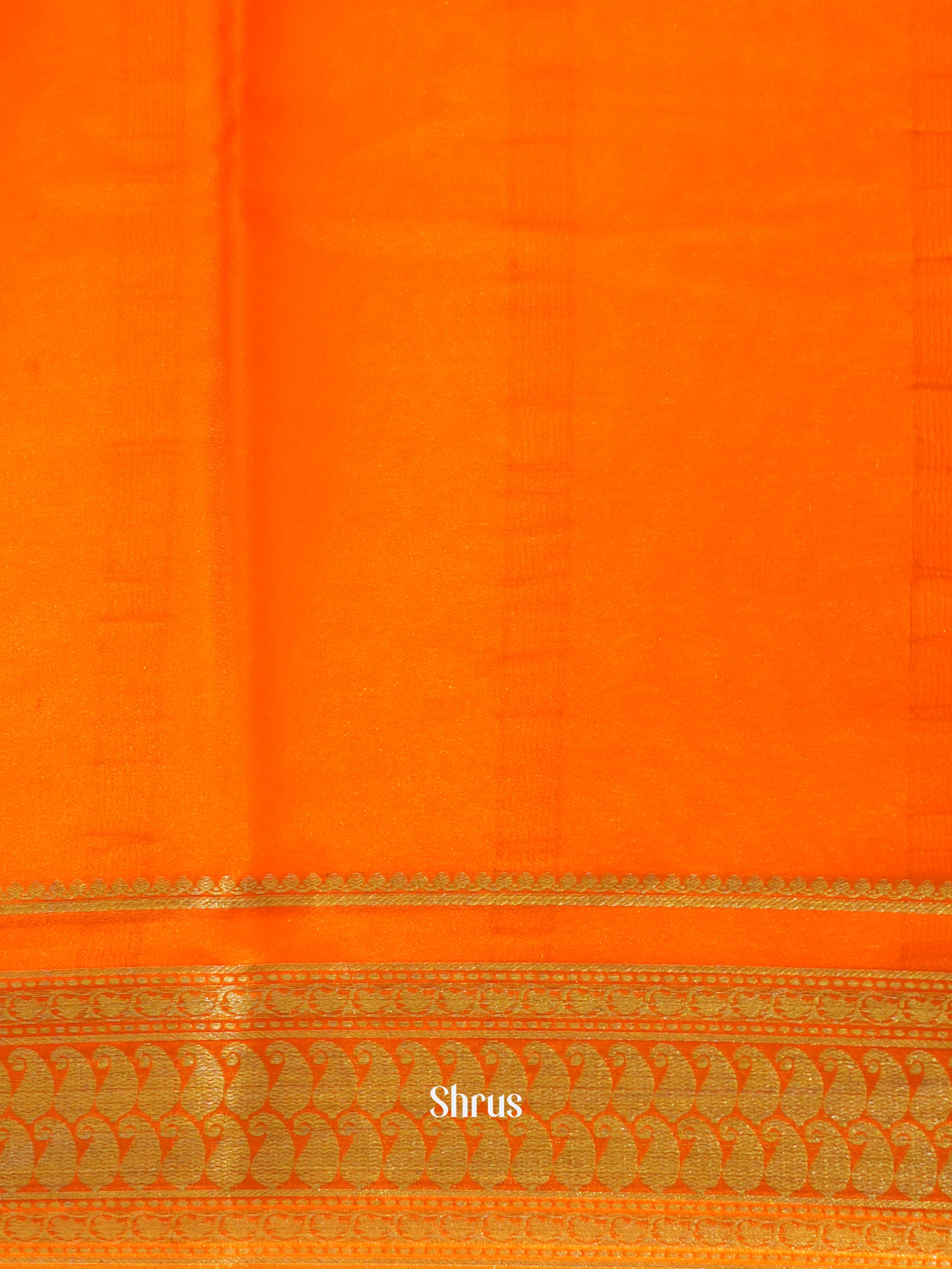 Black & Orange - Mysore Silk Saree - Shop on ShrusEternity.com