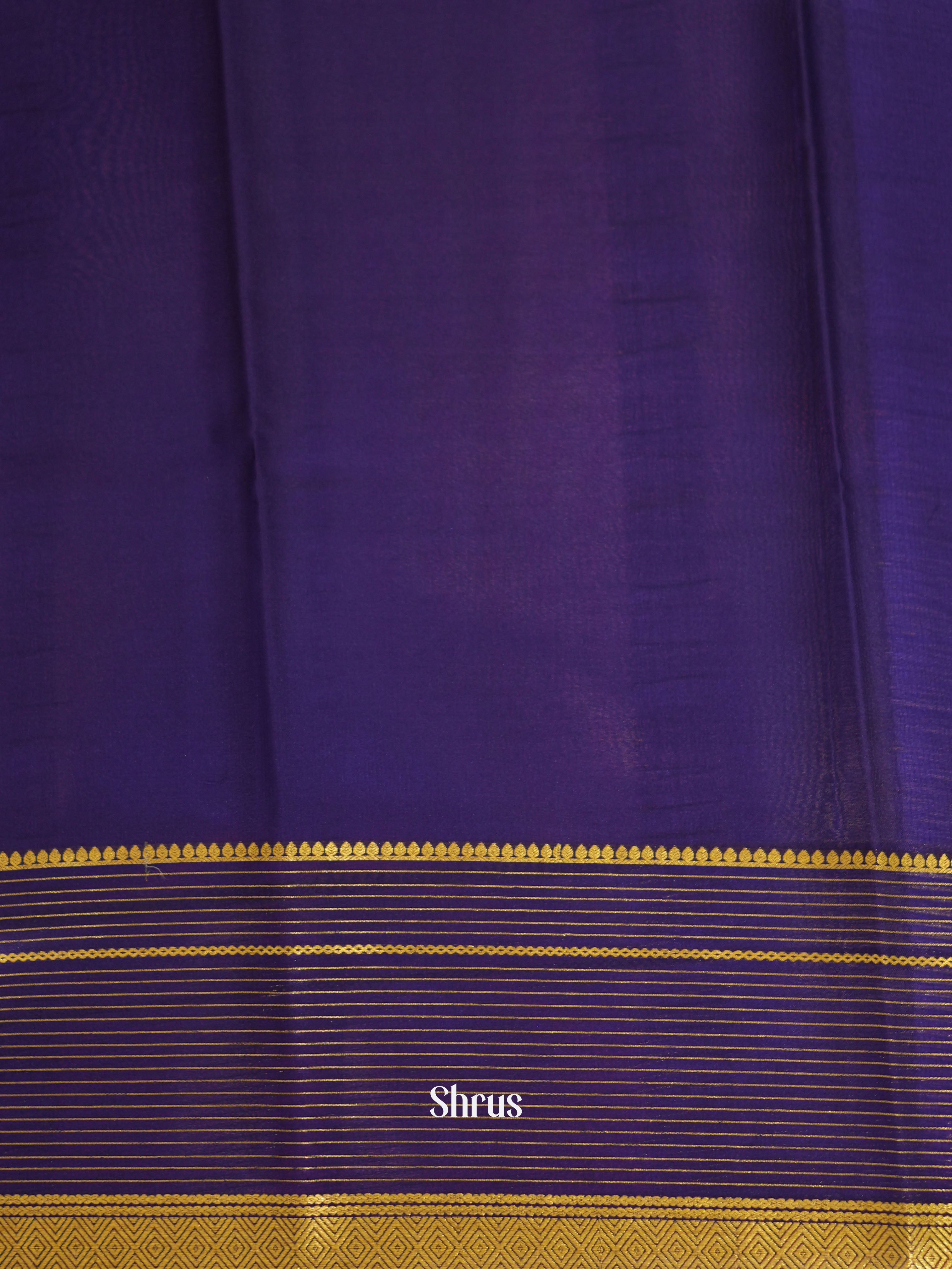 Orange & Blue- Mysore Silk Saree - Shop on ShrusEternity.com
