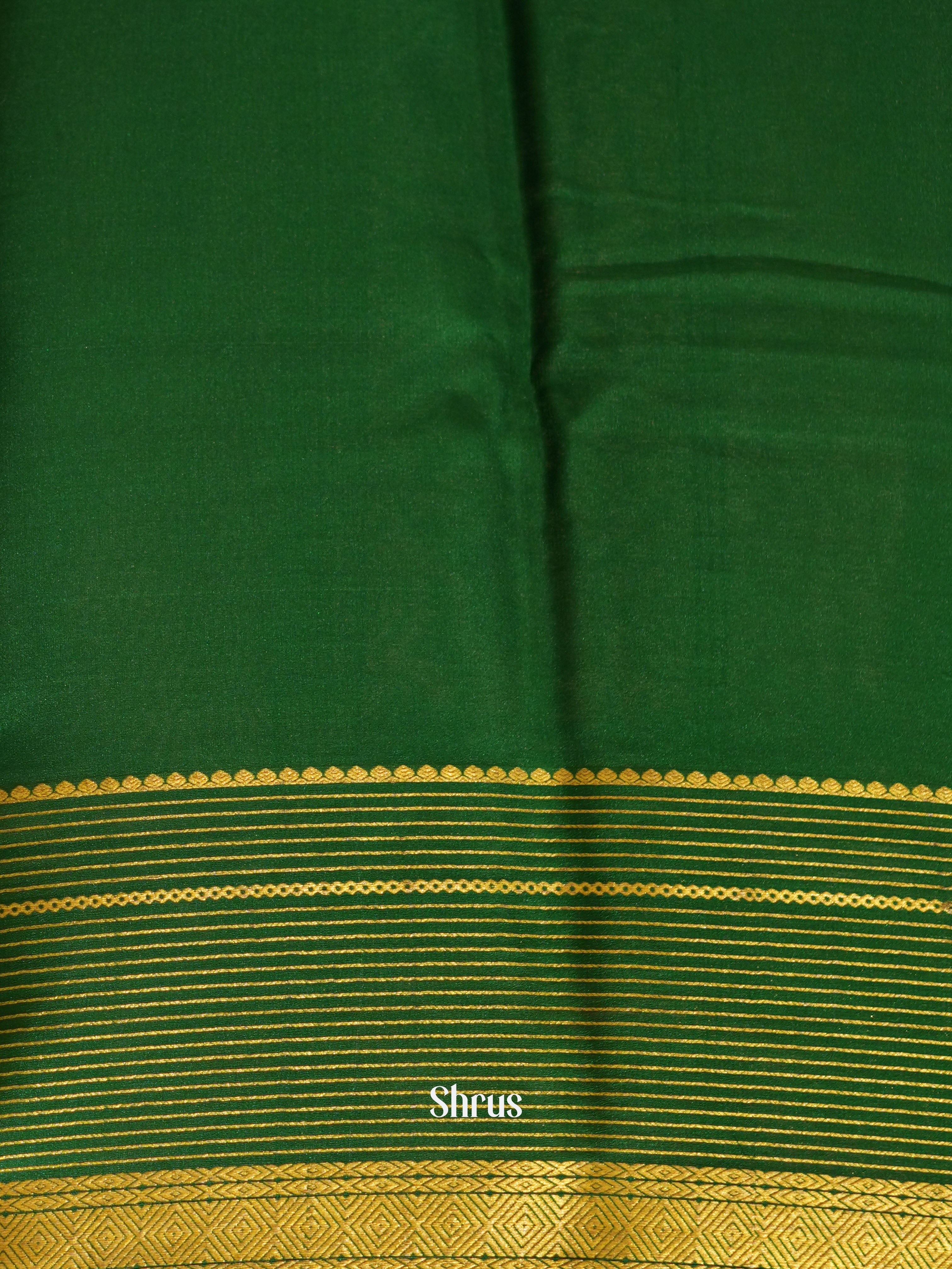 Maroon & Green- Mysore Silk Saree - Shop on ShrusEternity.com