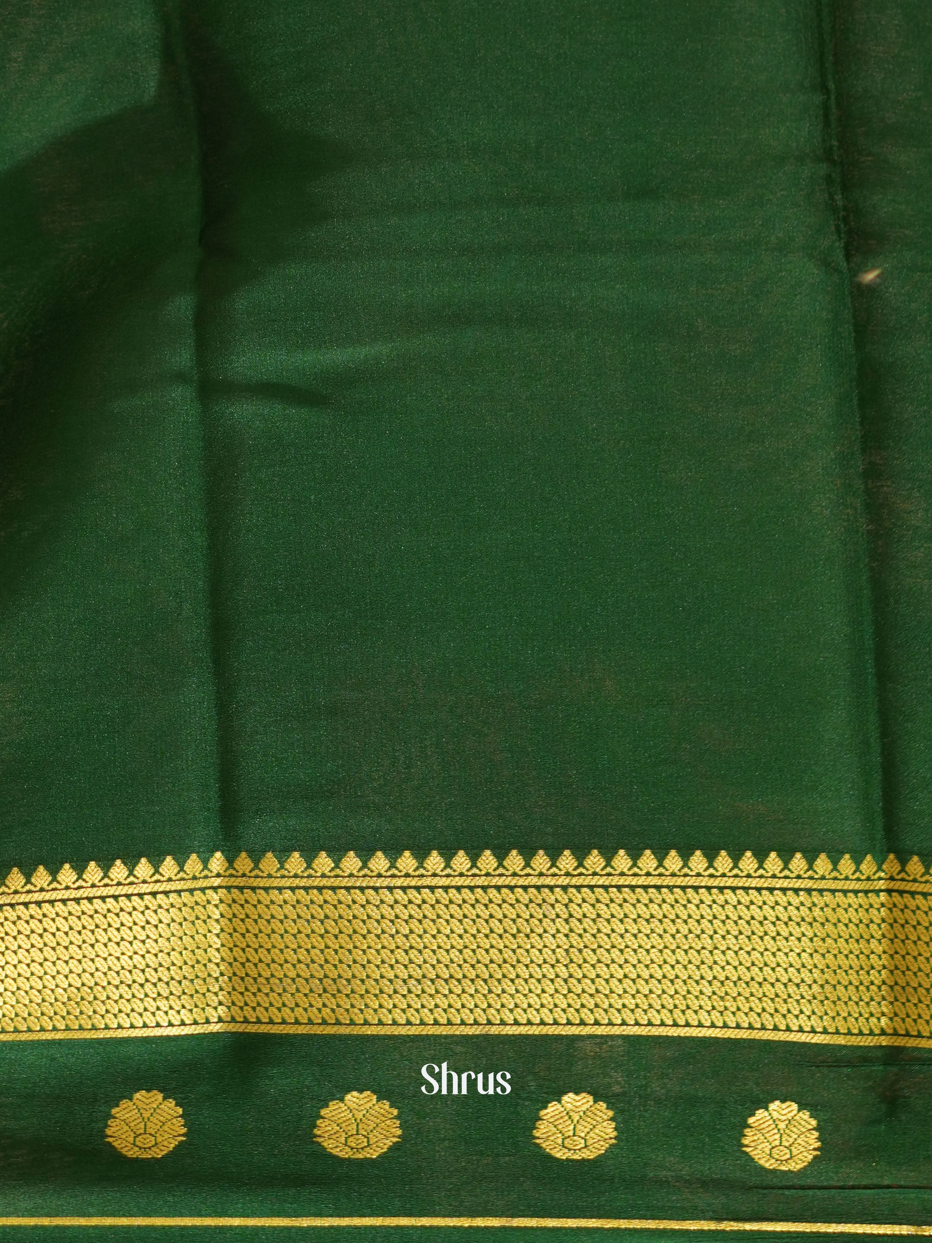 Orange & Green - Mysore Silk Saree - Shop on ShrusEternity.com