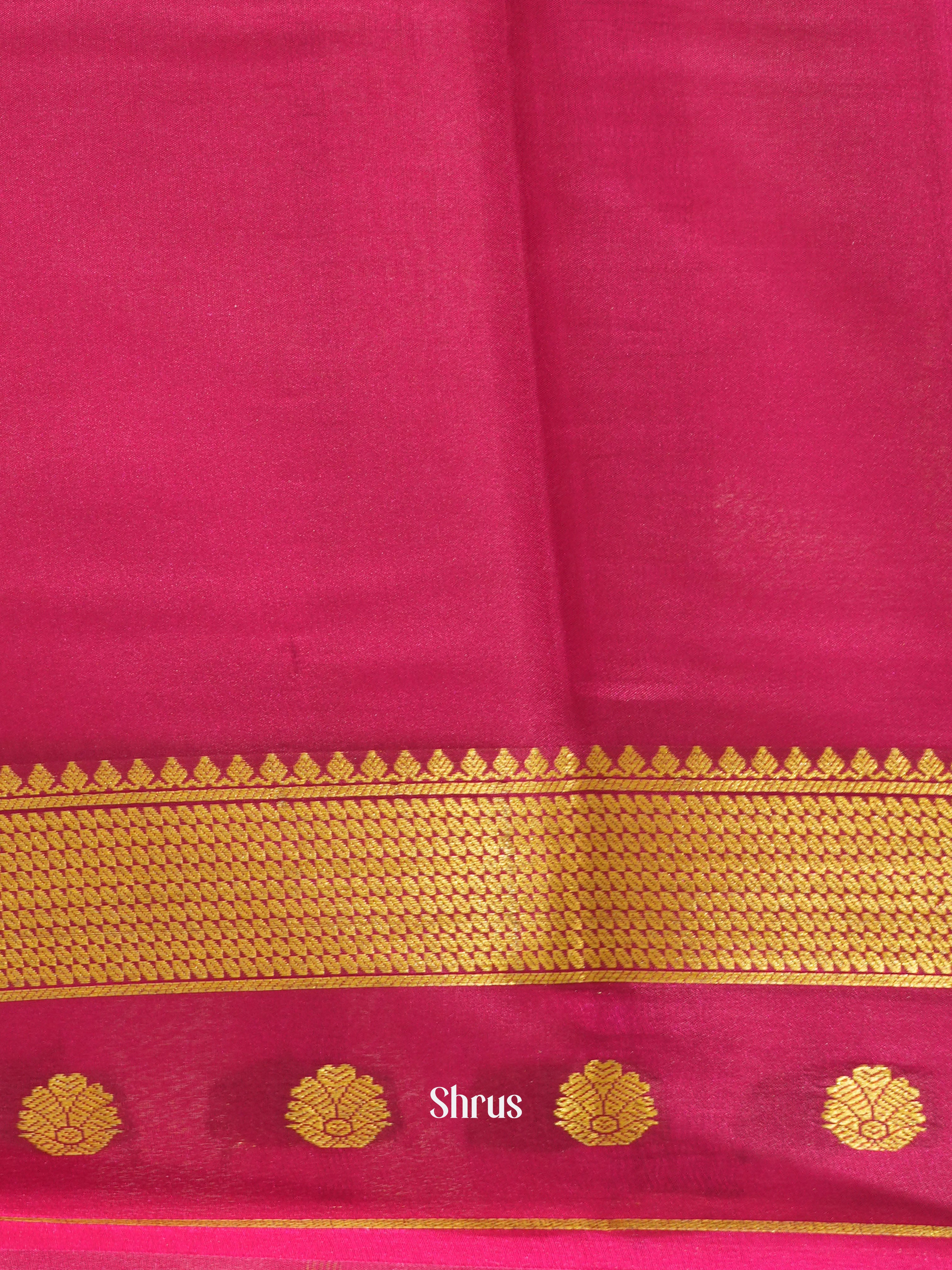 teal & Pink - Mysore Silk Saree - Shop on ShrusEternity.com