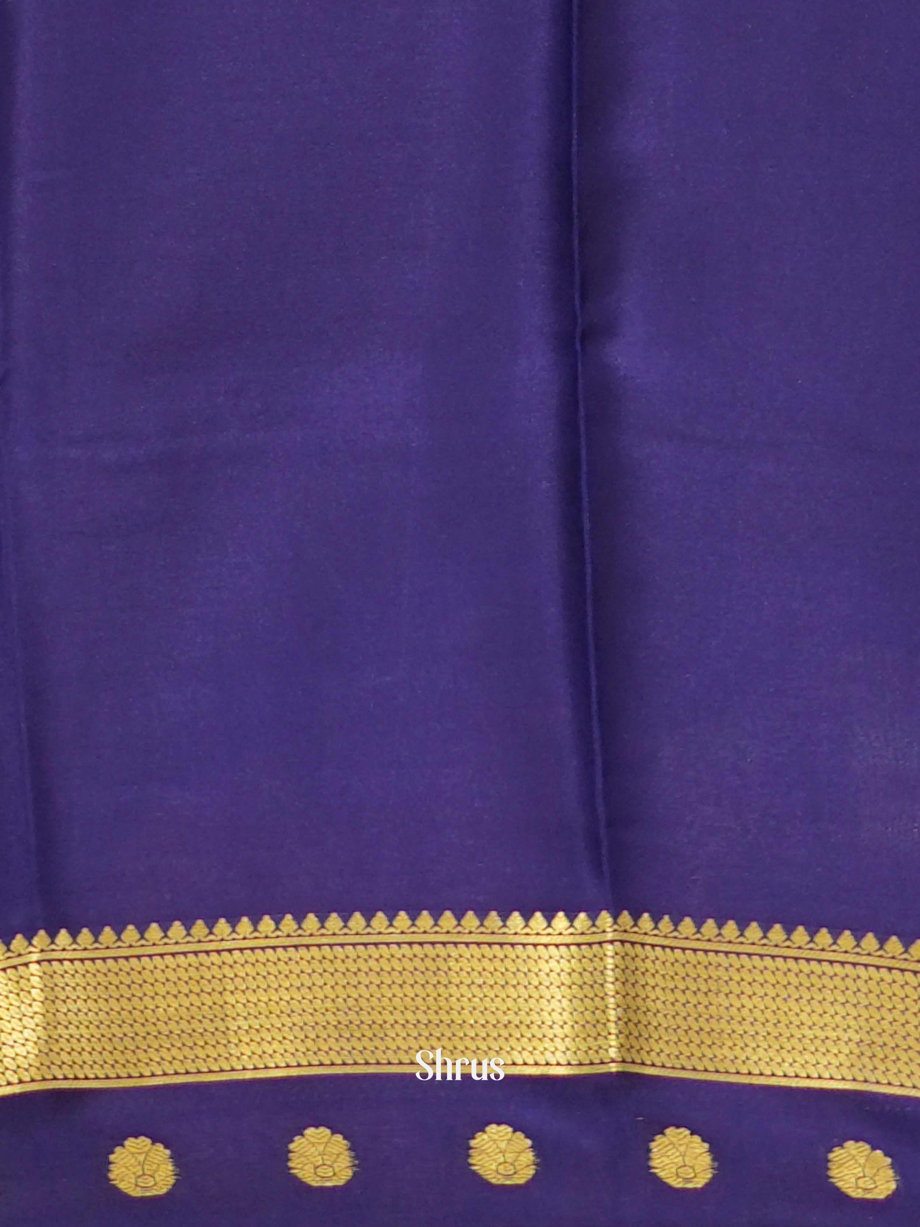 Purple & Blue - Mysore Silk Saree - Shop on ShrusEternity.com