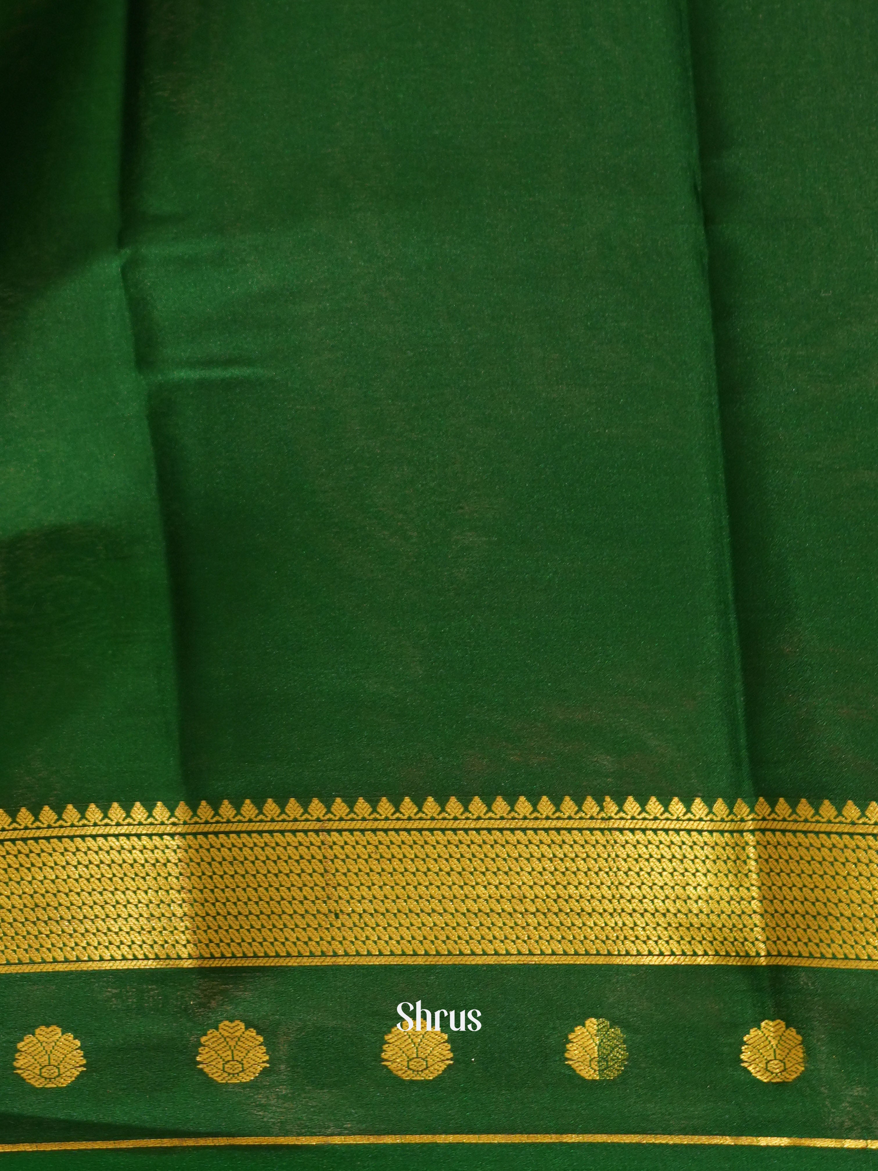 Maroon & Green - Mysore Silk Saree - Shop on ShrusEternity.com