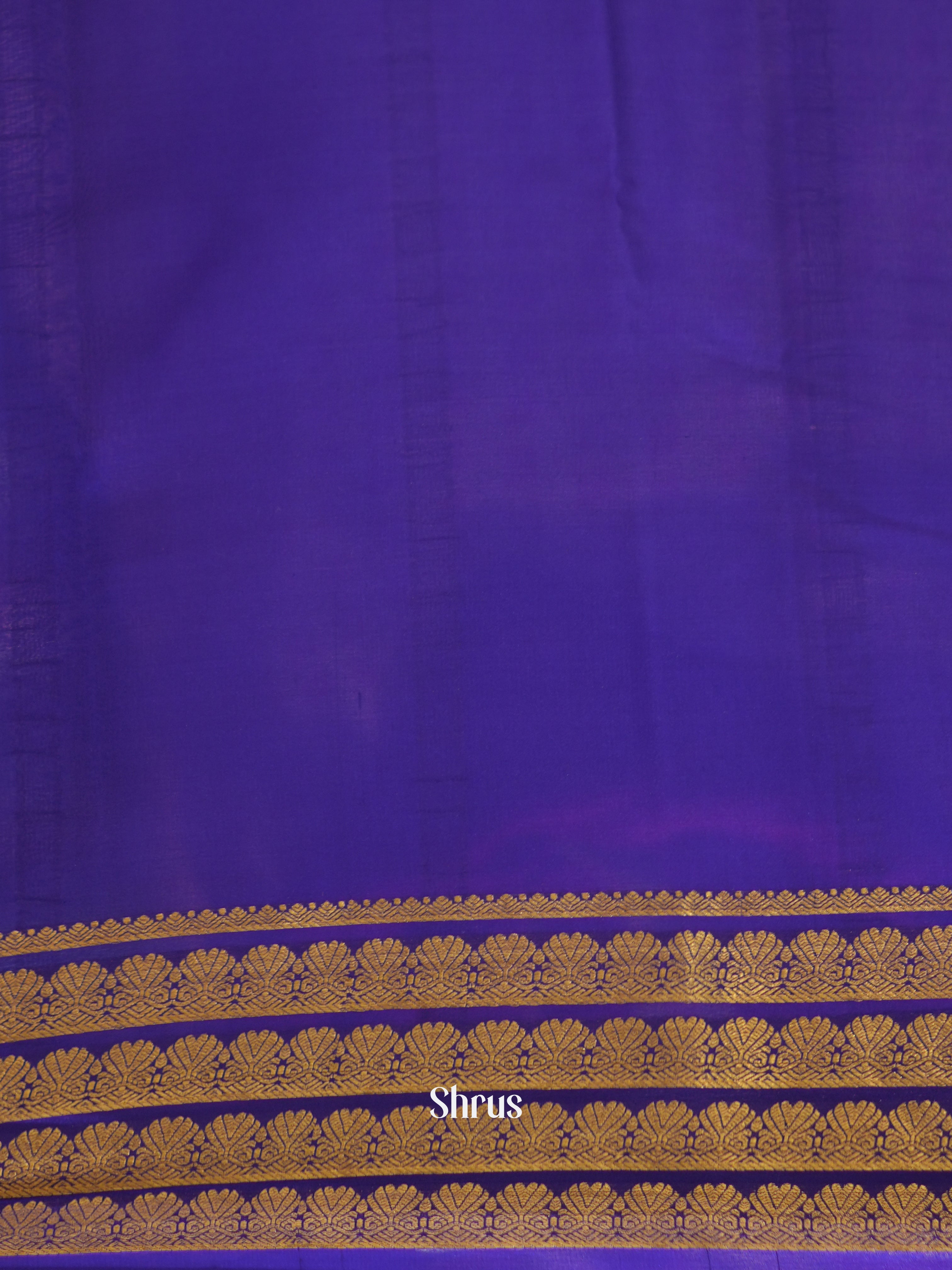 Yellow & Blue - Mysore Silk Saree - Shop on ShrusEternity.com
