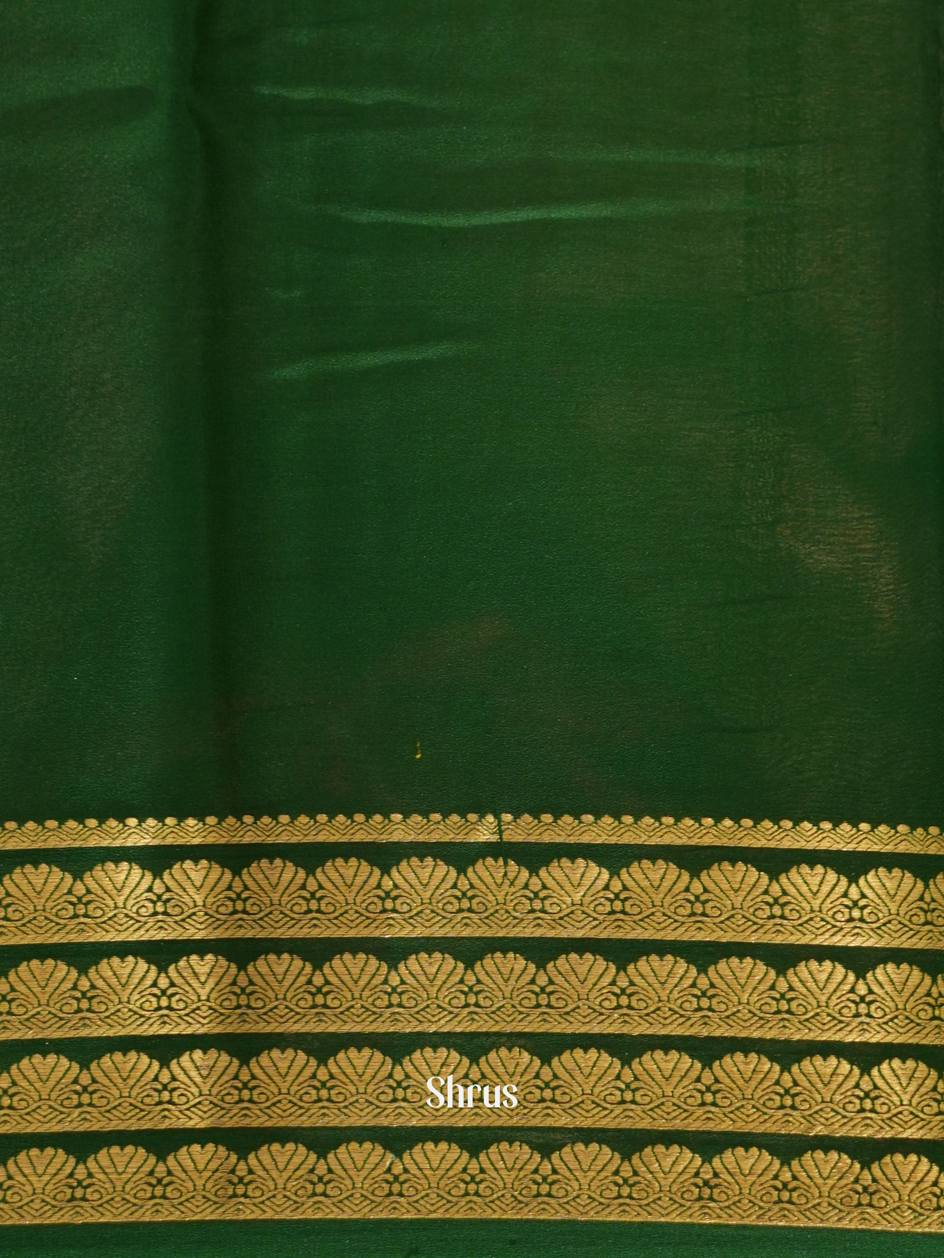 Maroon & Green - Mysore Silk Saree - Shop on ShrusEternity.com