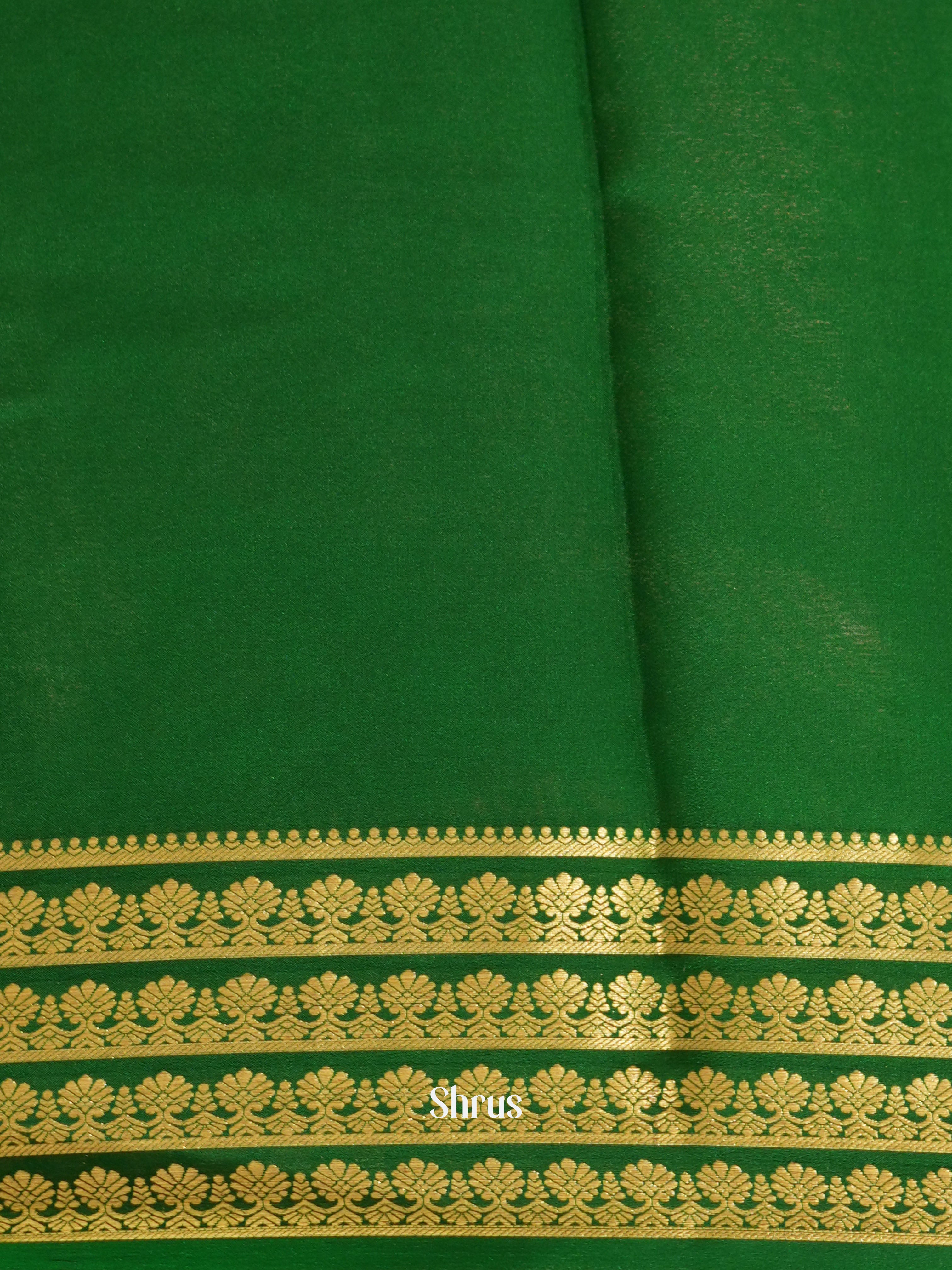Red & Green - Mysore Silk Saree - Shop on ShrusEternity.com