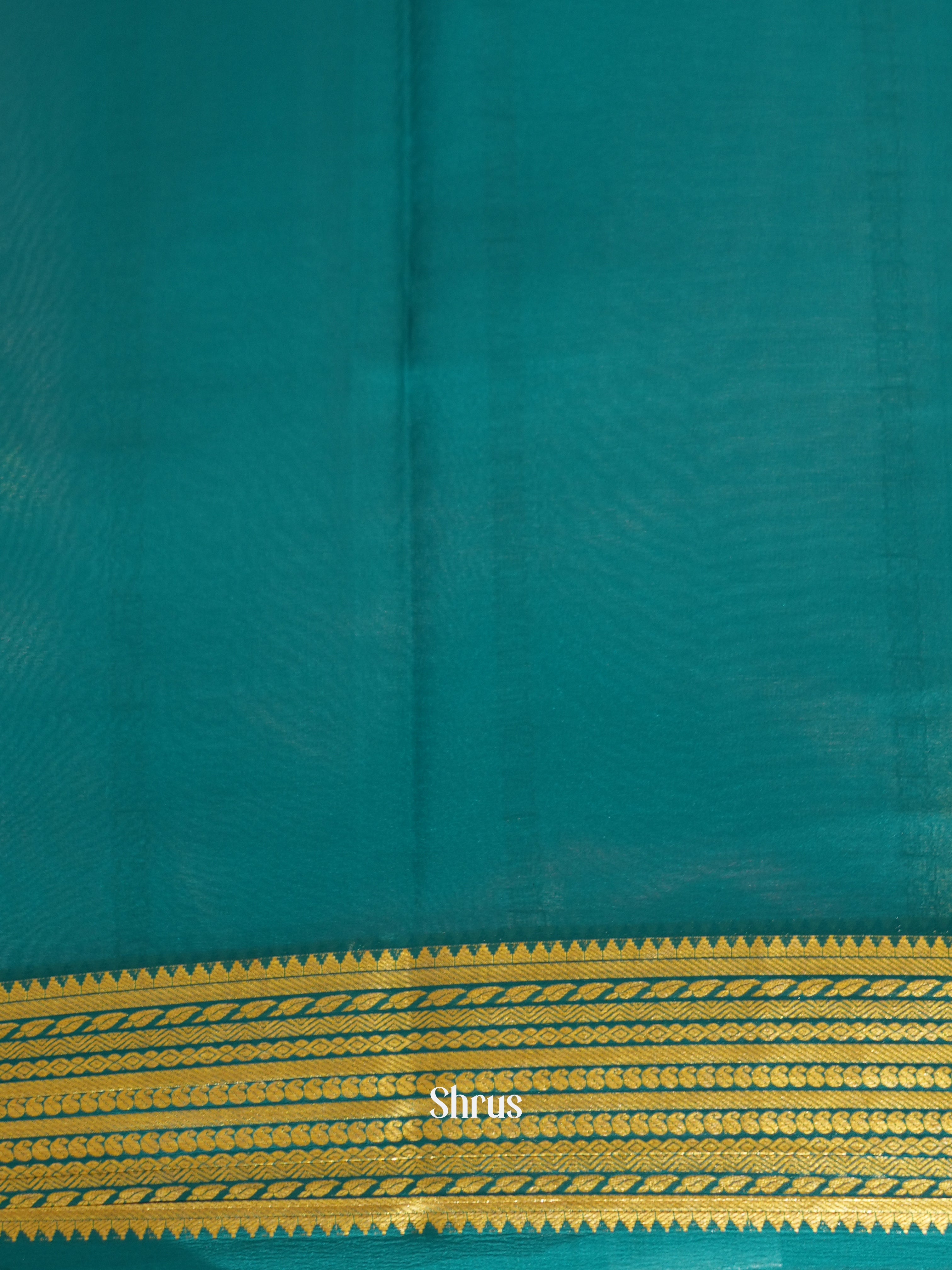 Blue & Teal - Mysore Silk Saree - Shop on ShrusEternity.com