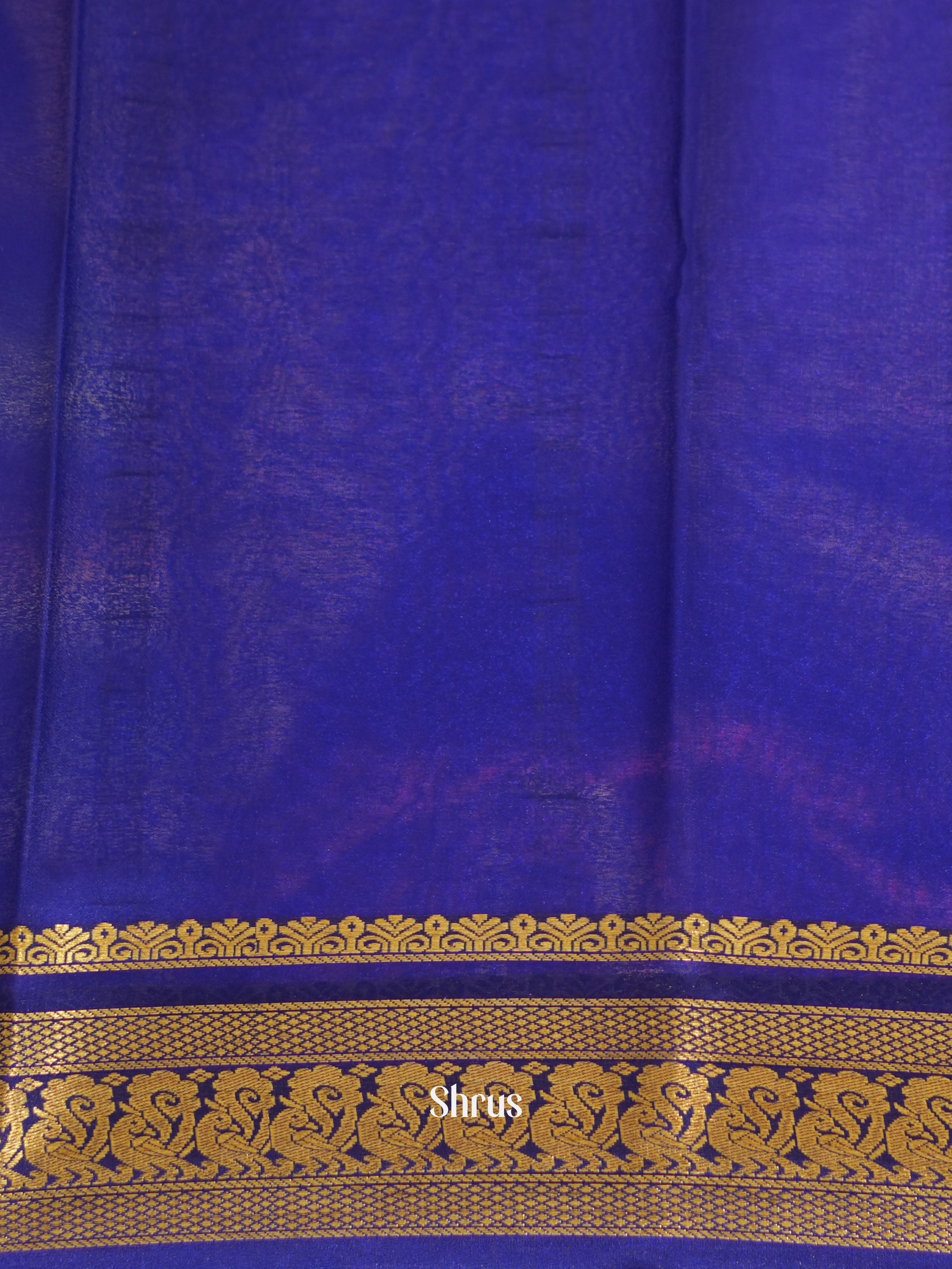 Orange & Blue - Mysore Silk Saree - Shop on ShrusEternity.com