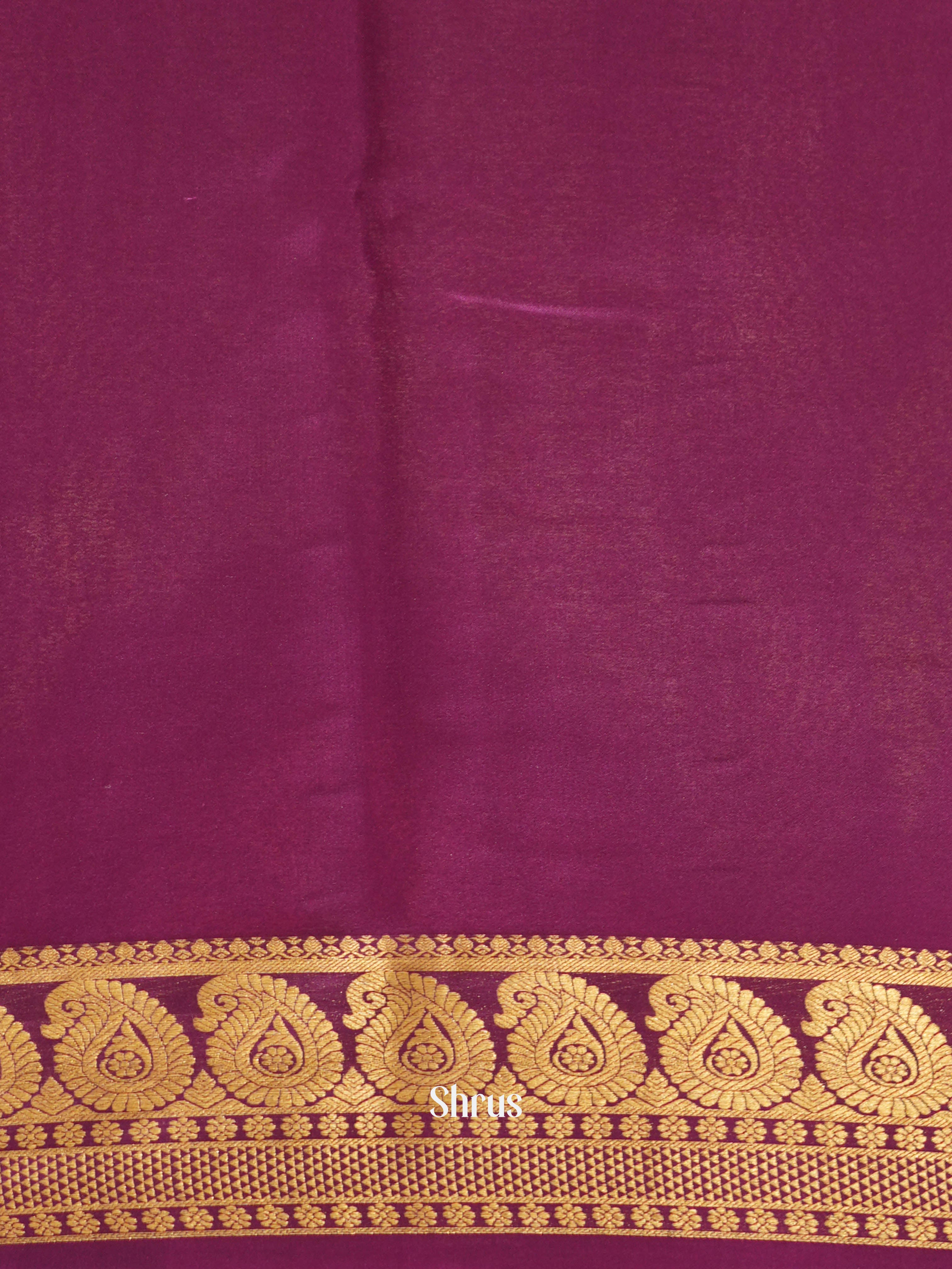 Yellow & Purple - Mysore silk Saree - Shop on ShrusEternity.com