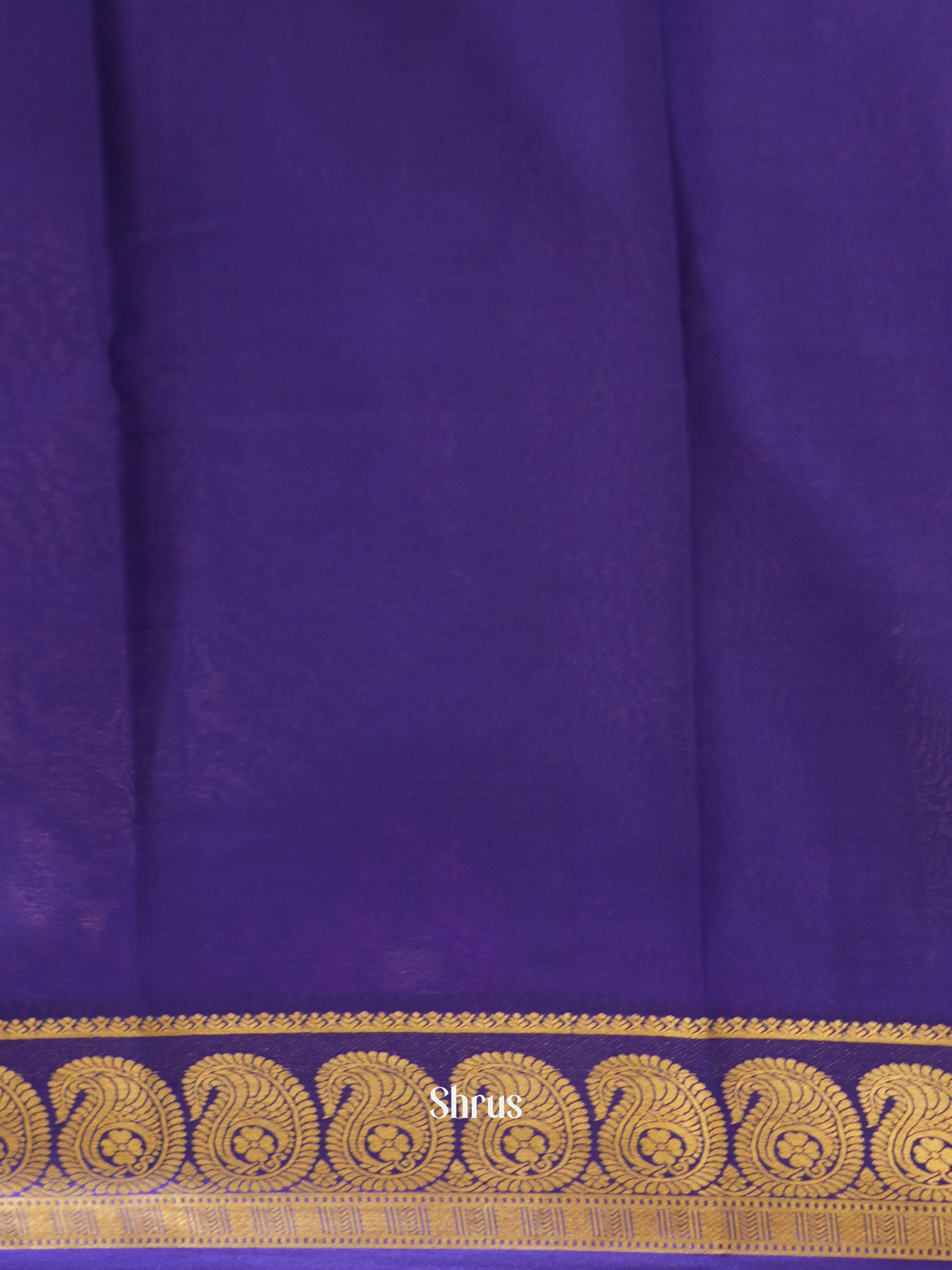 Yellow & Blue- Mysore silk Saree - Shop on ShrusEternity.com