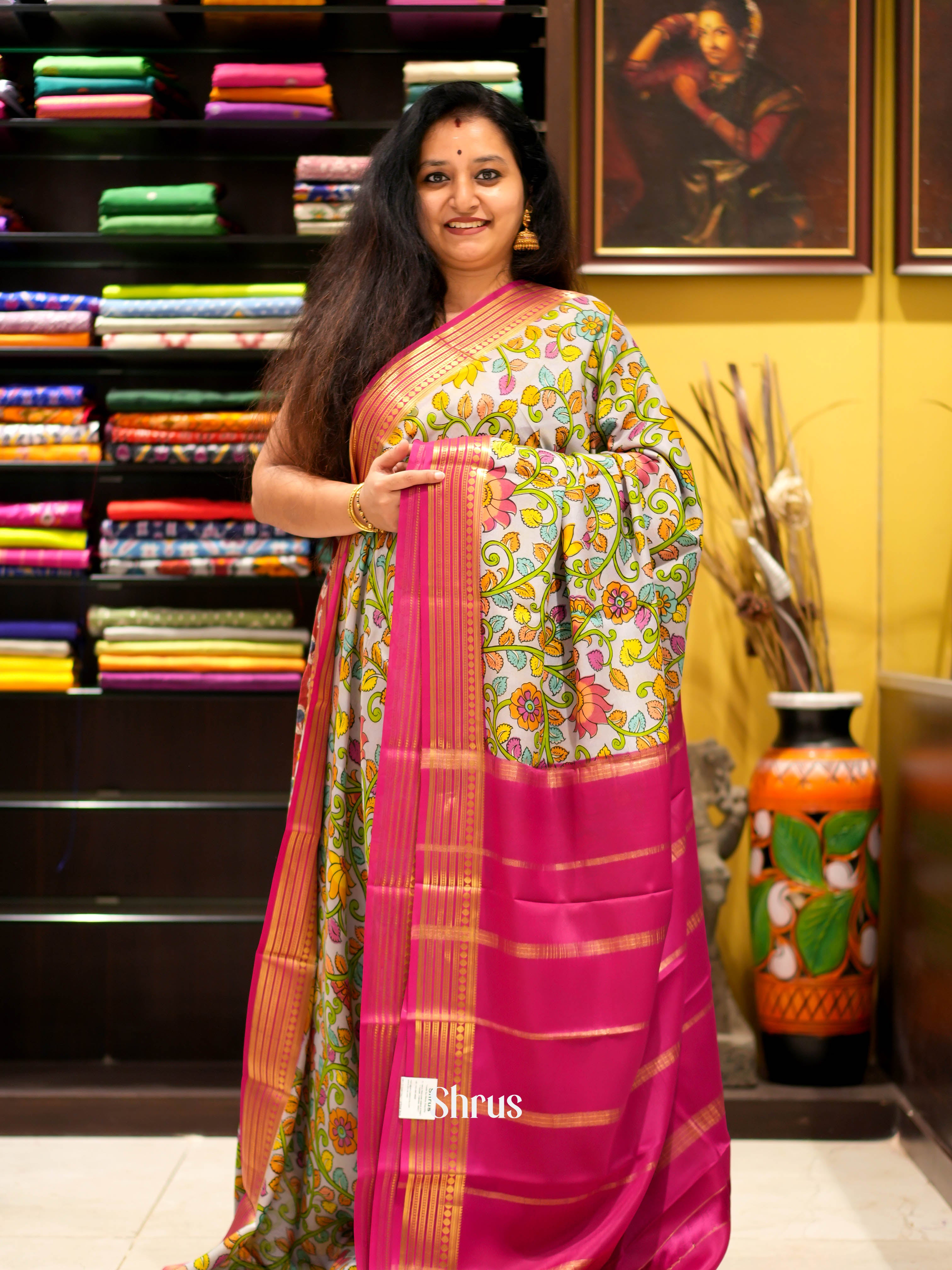 Mild Lavender & Pink - Mysore silk Saree - Shop on ShrusEternity.com