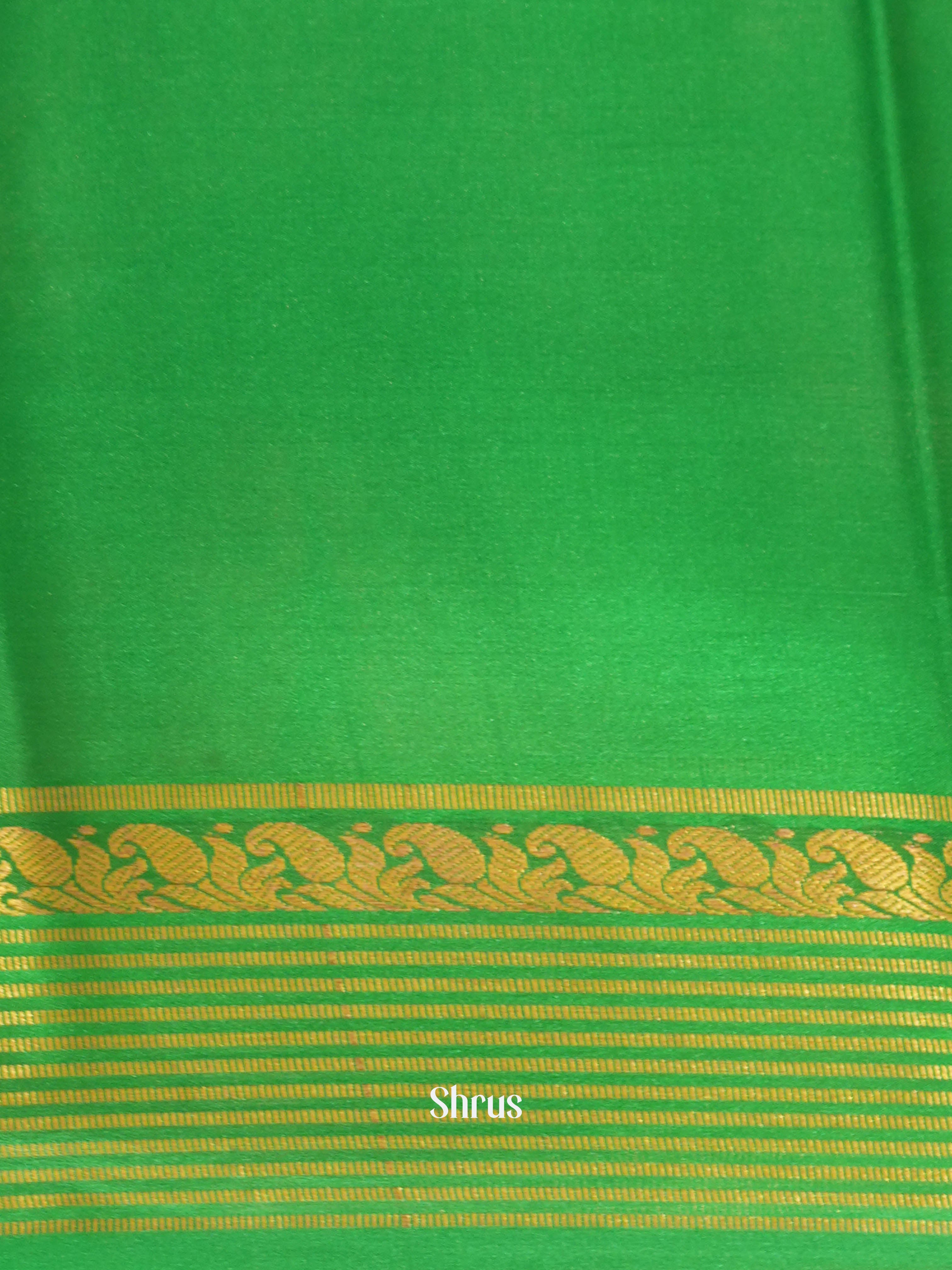 Purple & Green - Mysore Silk Saree - Shop on ShrusEternity.com