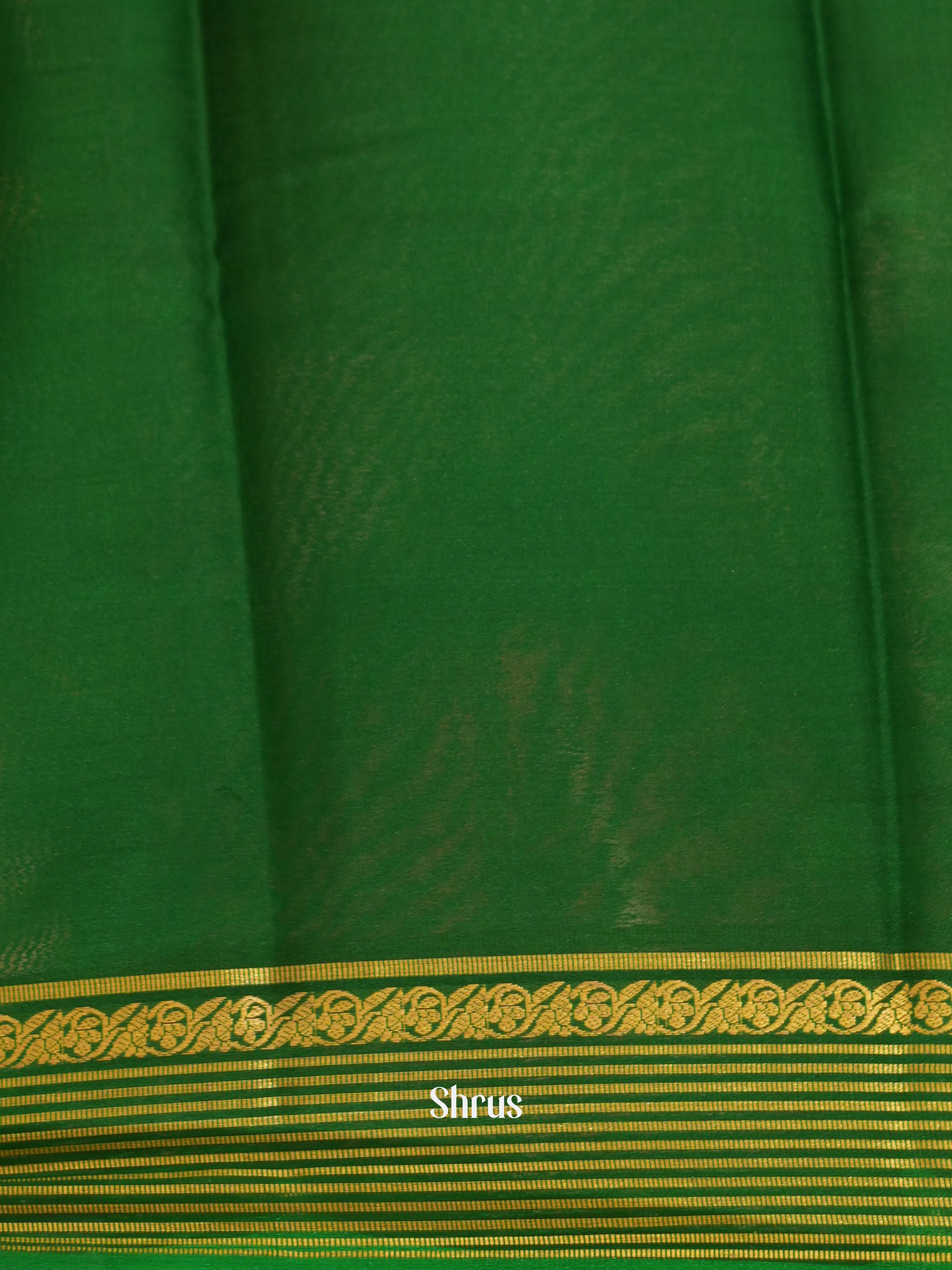 Orange & Green - Mysore silk Saree - Shop on ShrusEternity.com