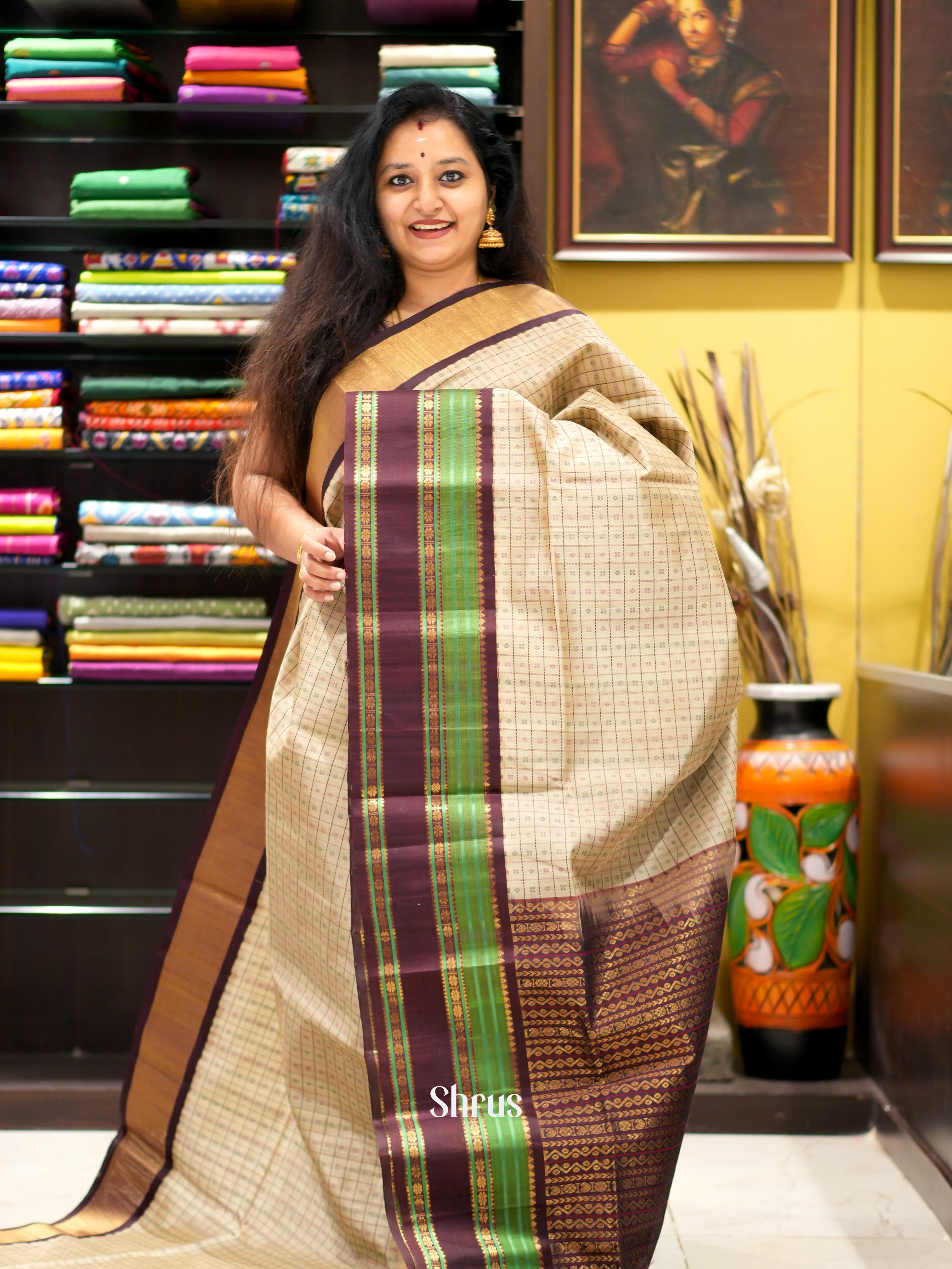 CGS30198 - Silk Cotton Saree - Shop on ShrusEternity.com