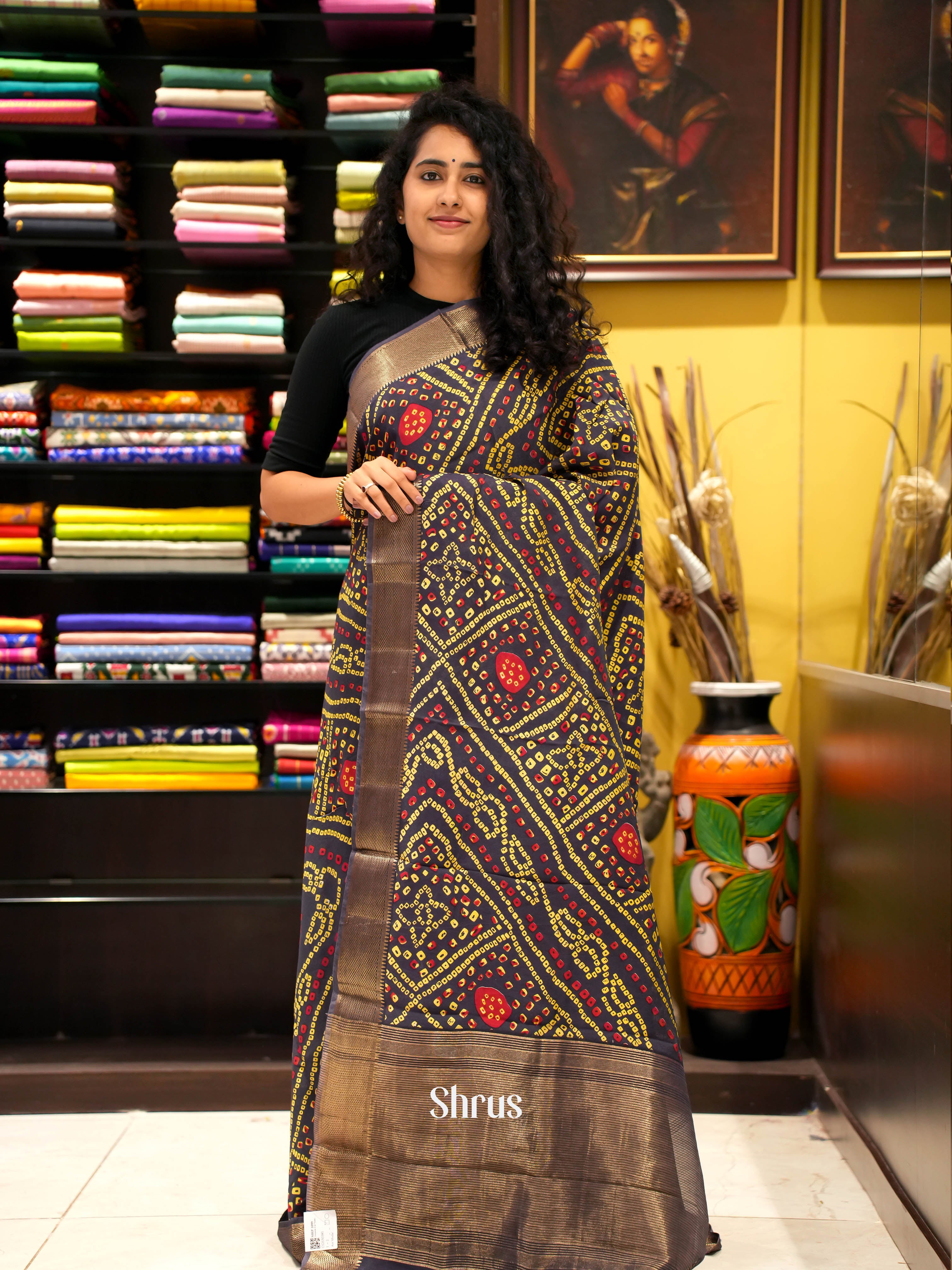 Black - Art Modal Saree - Shop on ShrusEternity.com
