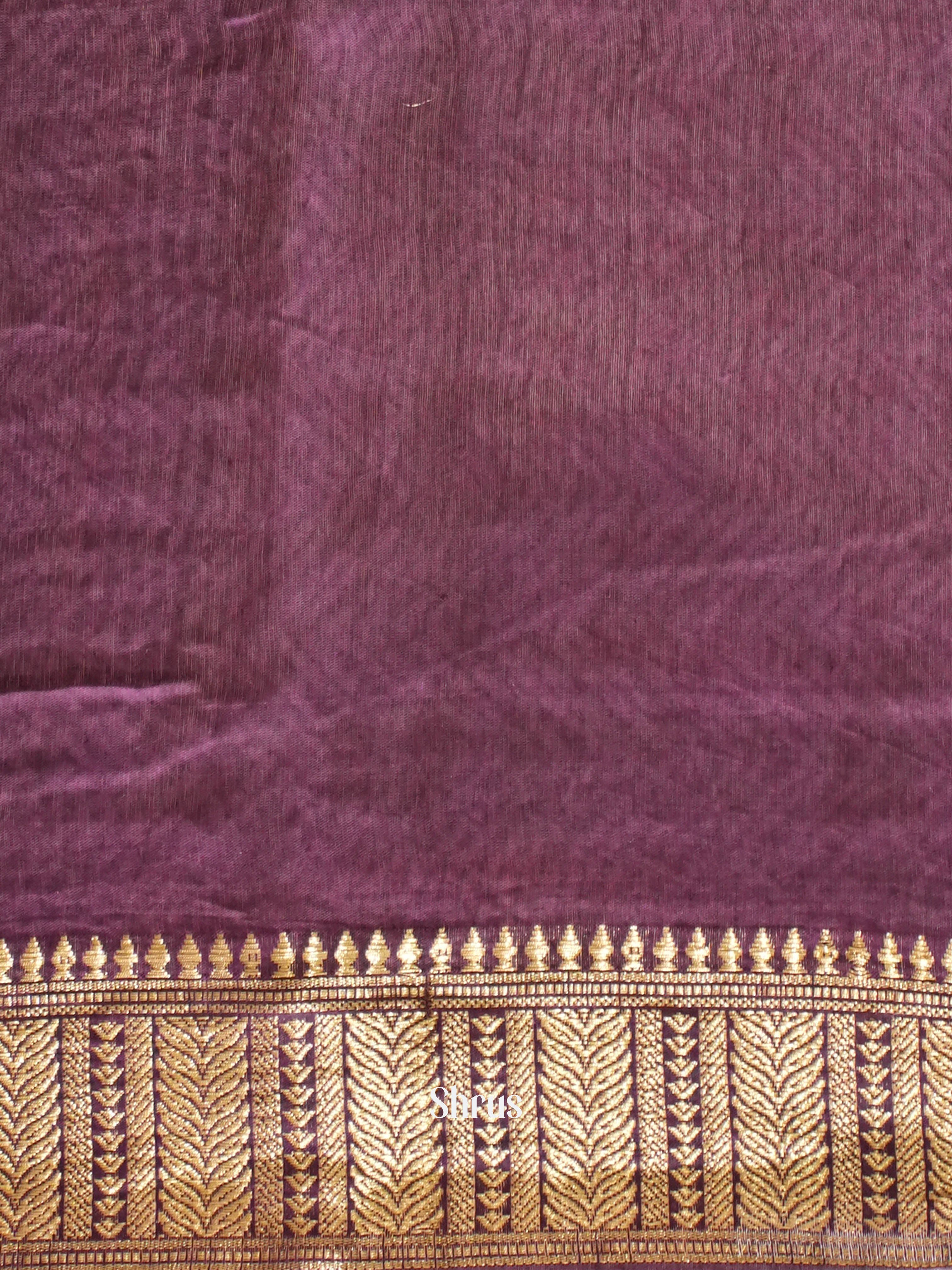 Brown & Purple - Art Modal Saree - Shop on ShrusEternity.com