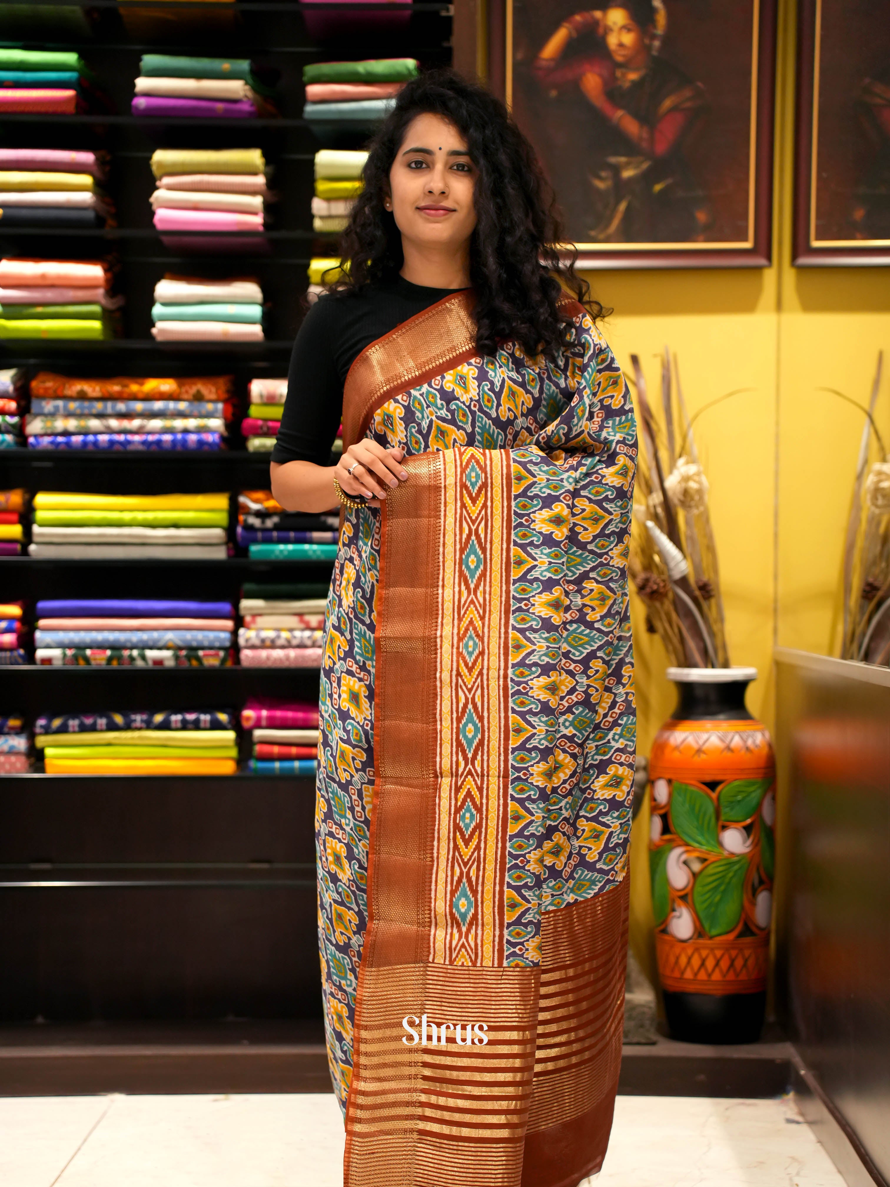 Purple & Brick - Art Modal Saree - Shop on ShrusEternity.com
