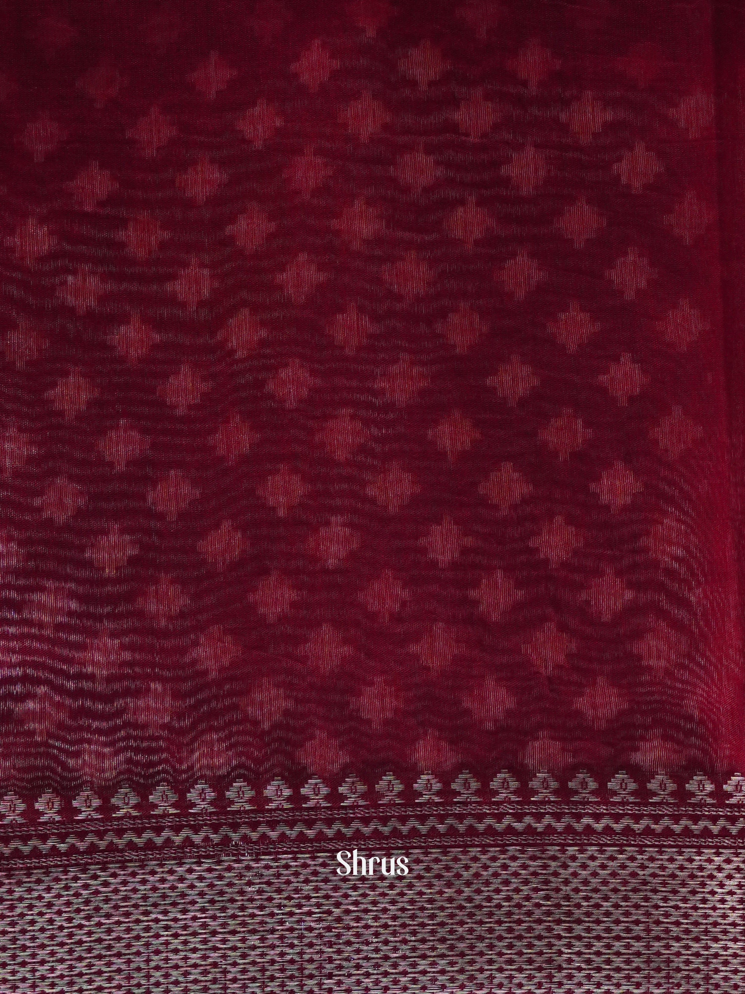 Black & Maroon - Art Modal Saree - Shop on ShrusEternity.com