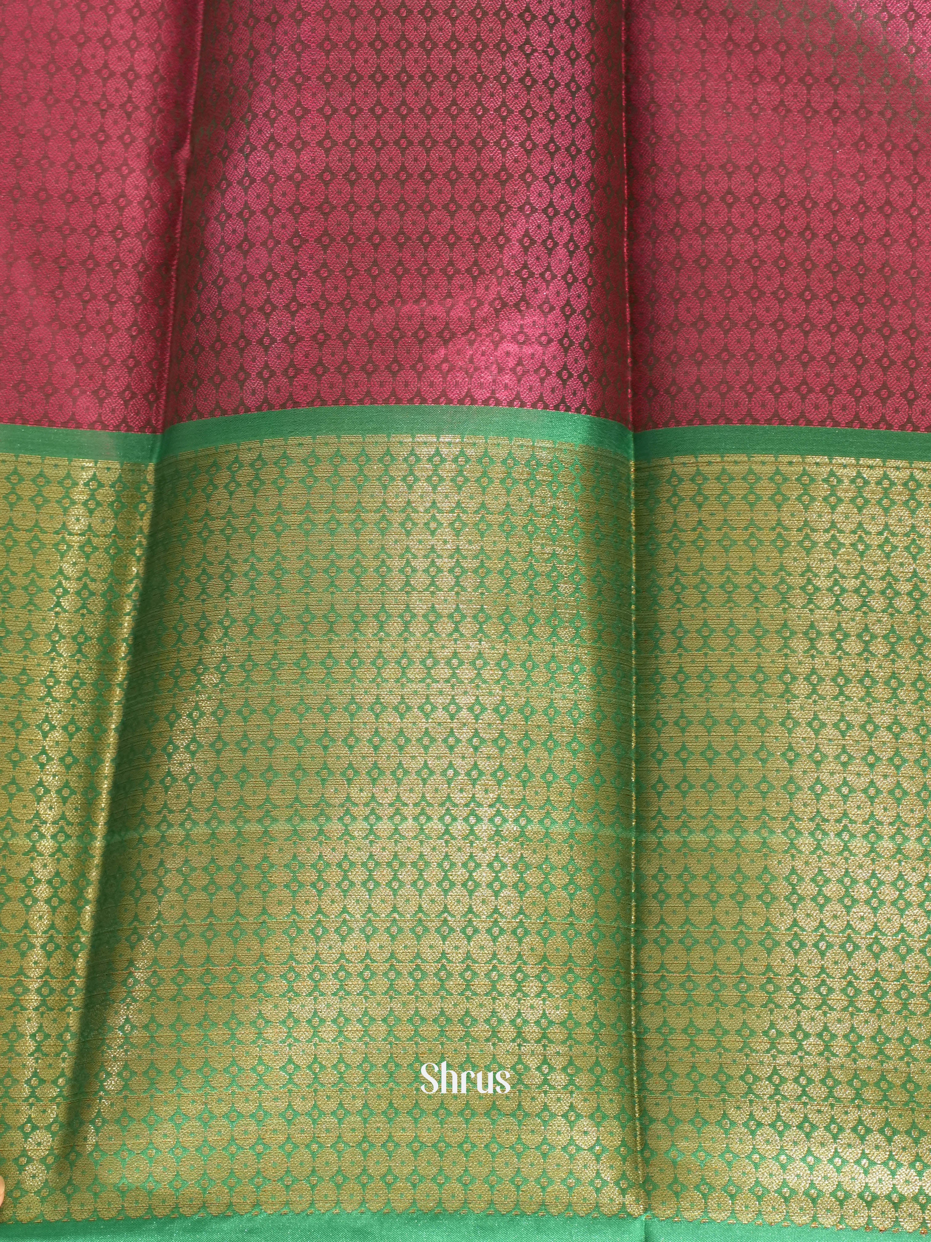 Maroon & Green - Tanchoi Saree - Shop on ShrusEternity.com