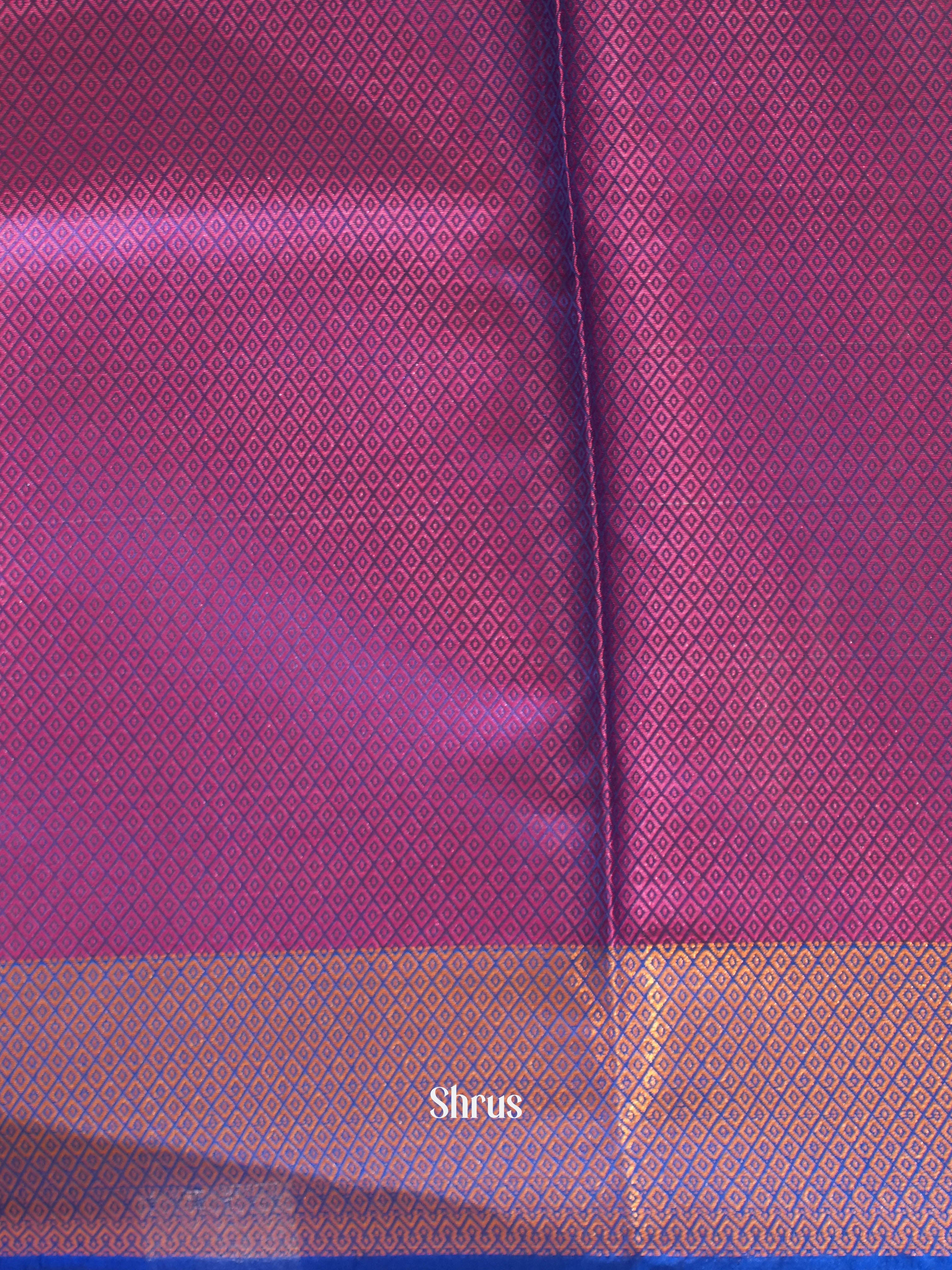 Wine & Blue- Tanchoi Saree - Shop on ShrusEternity.com