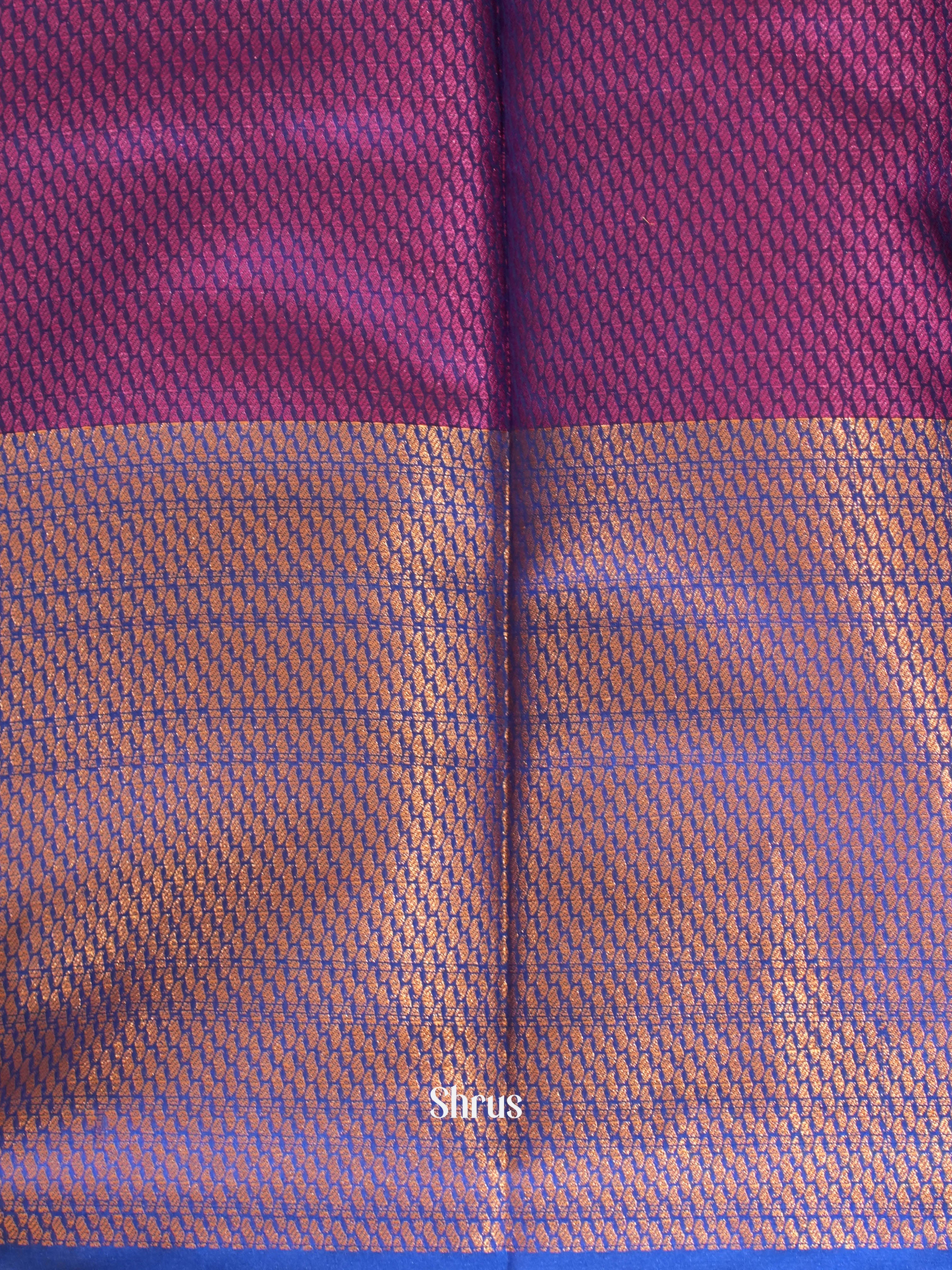 Purple & Blue - Tanchoi Saree - Shop on ShrusEternity.com