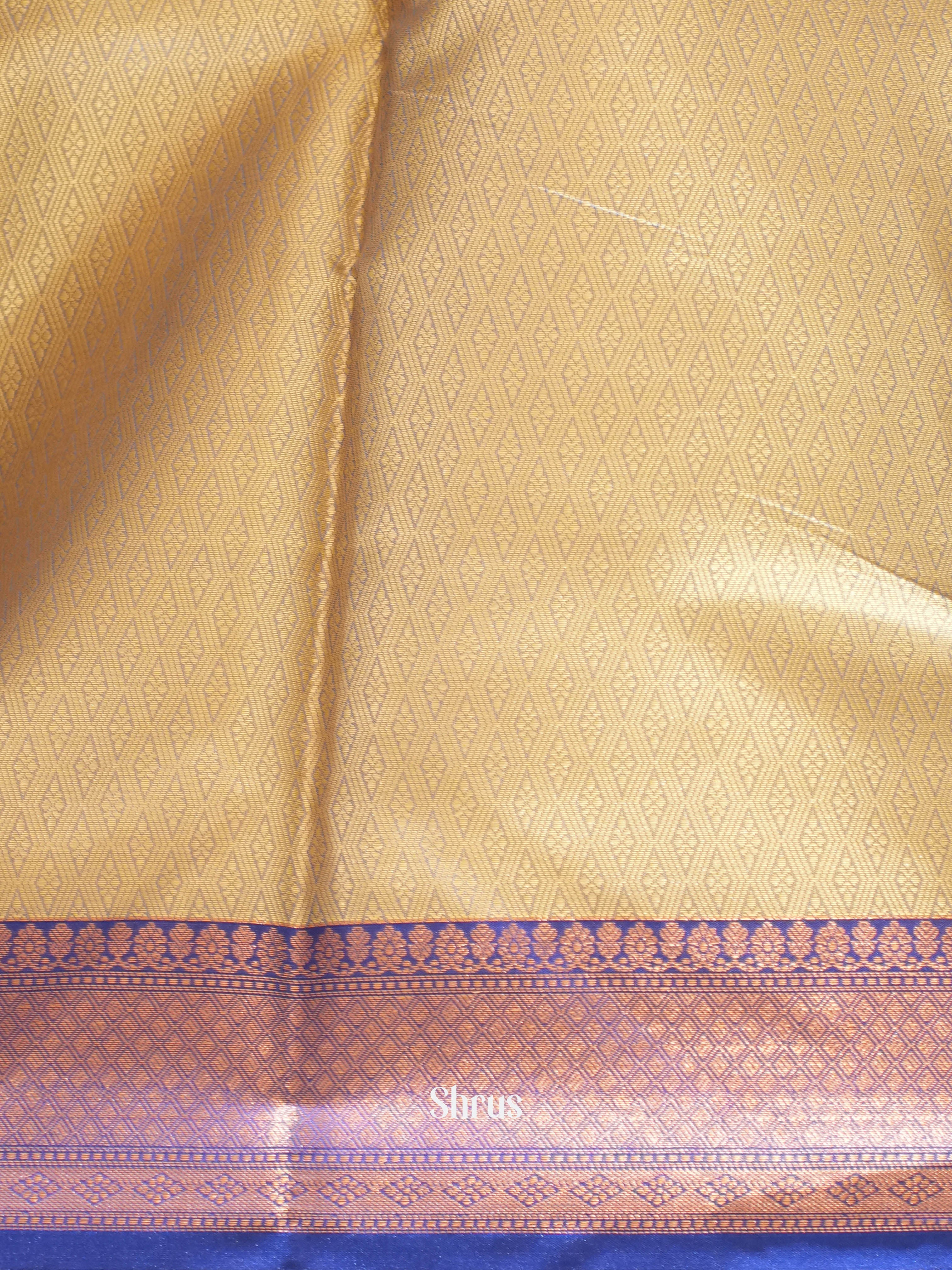 Yellow & Blue - Tanchoi Saree - Shop on ShrusEternity.com
