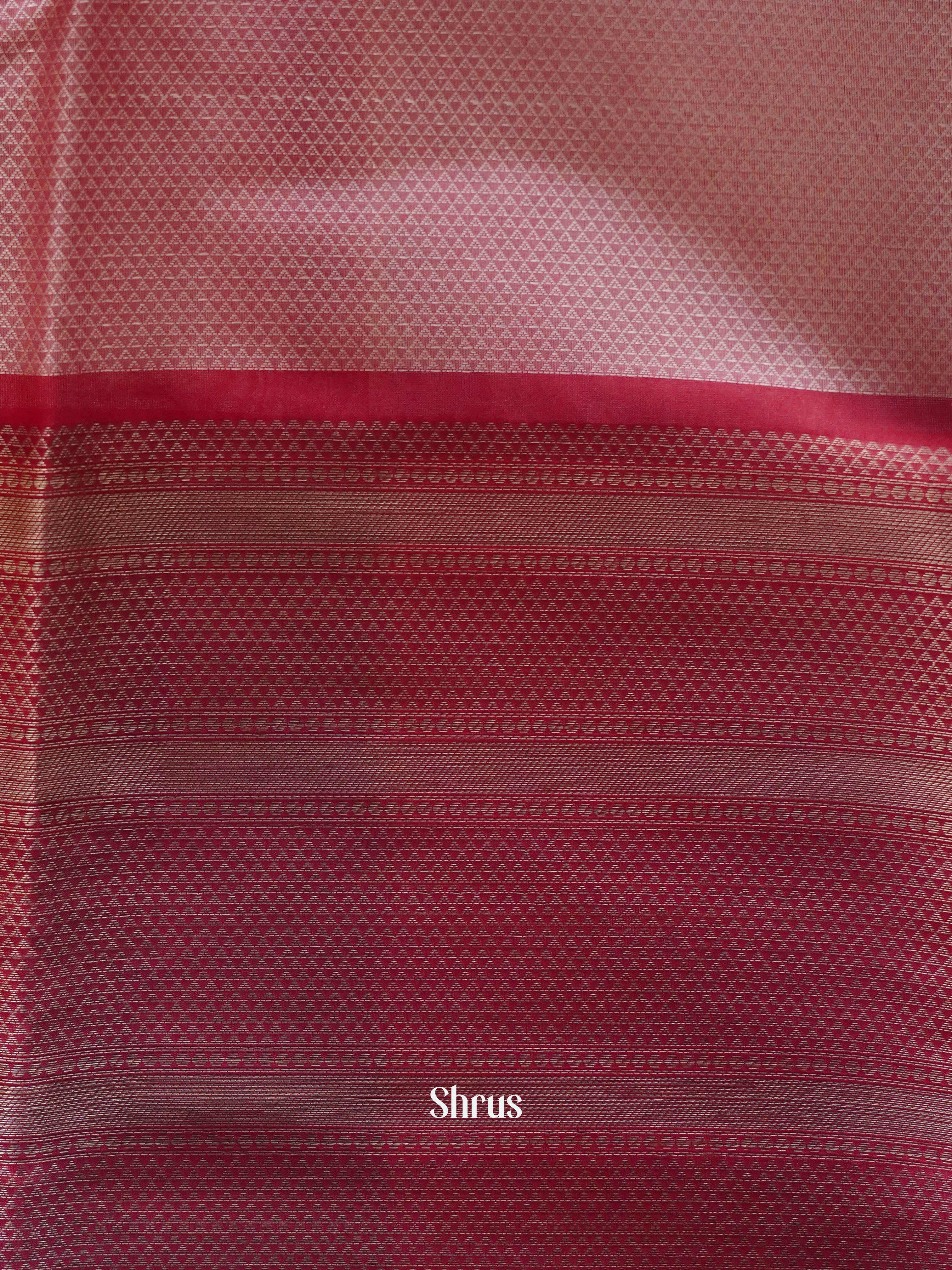 Cream & Pink - Tanchoi Saree - Shop on ShrusEternity.com