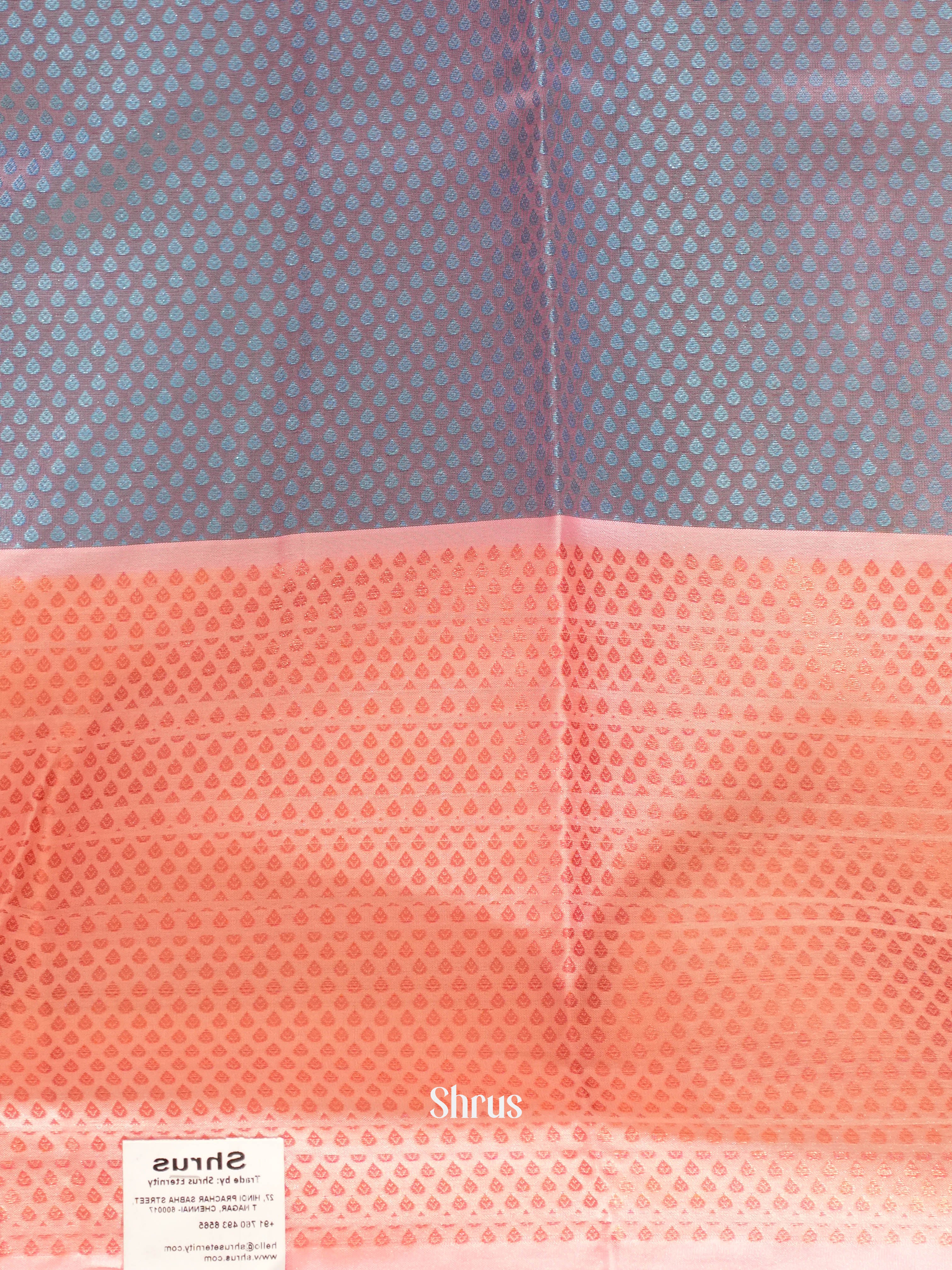 Blue & Pink - Tanchoi Saree - Shop on ShrusEternity.com