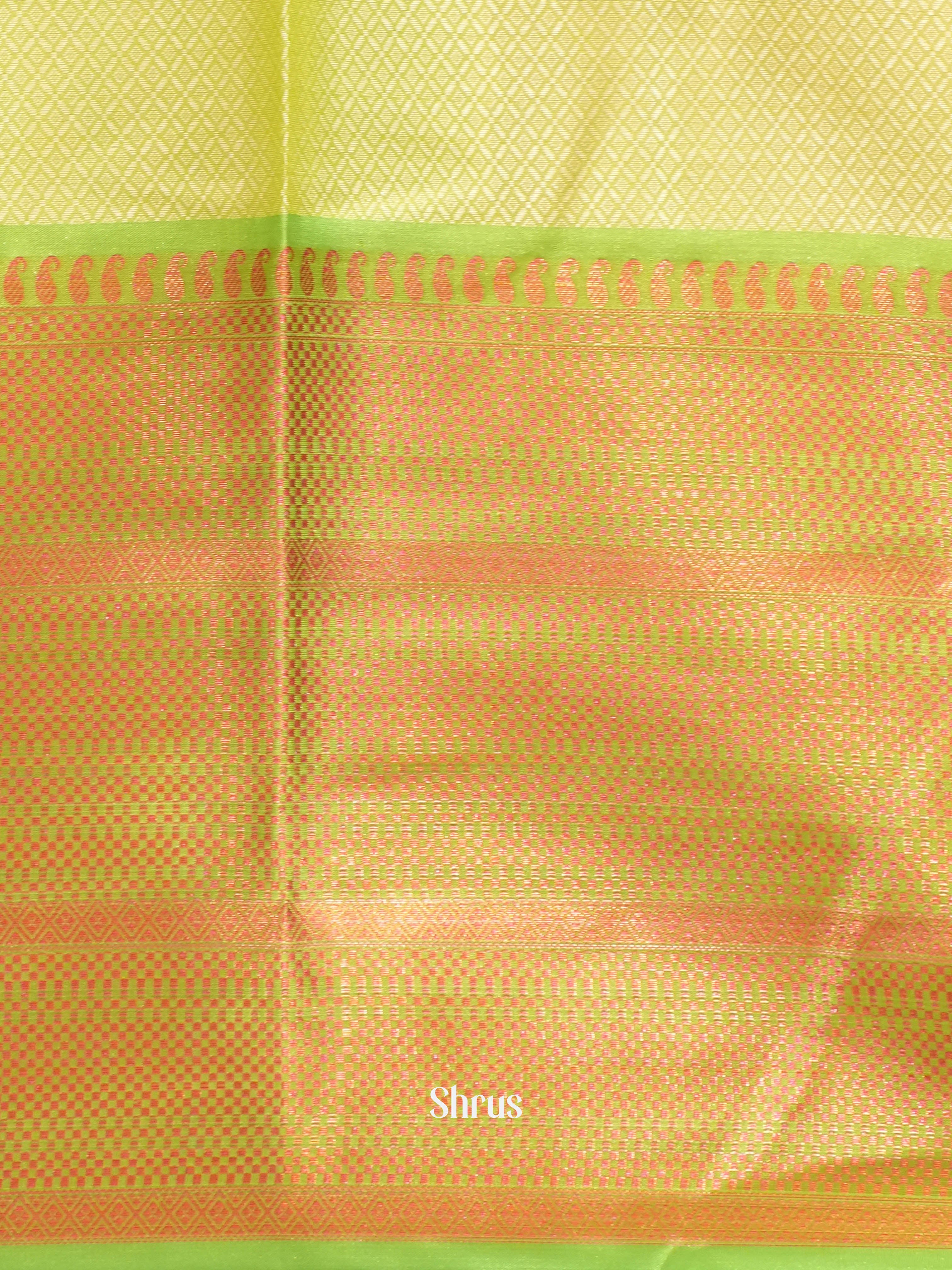 Cream & Green - Tanchoi Saree - Shop on ShrusEternity.com