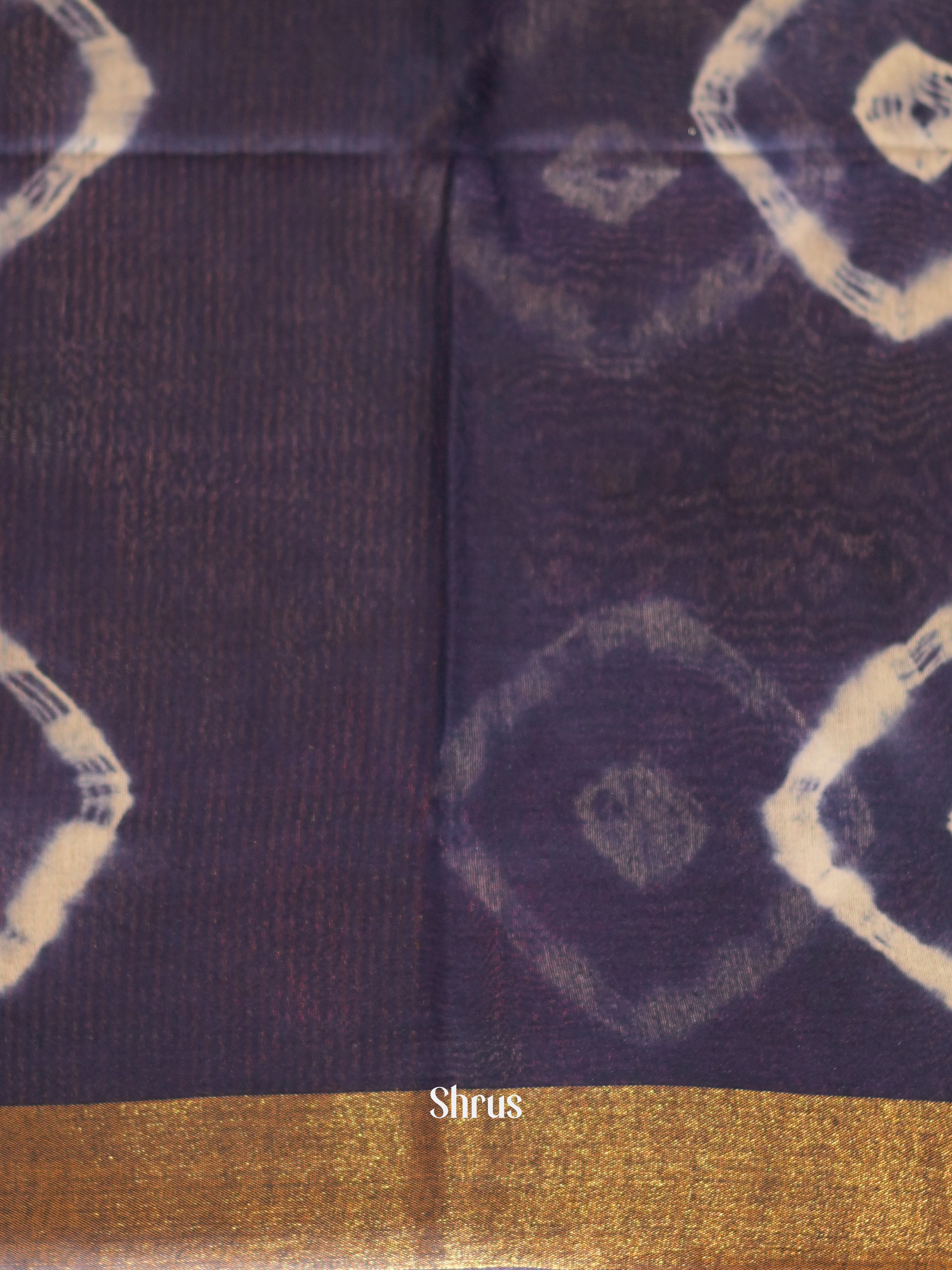 Cream & Blue - Shibori Saree - Shop on ShrusEternity.com