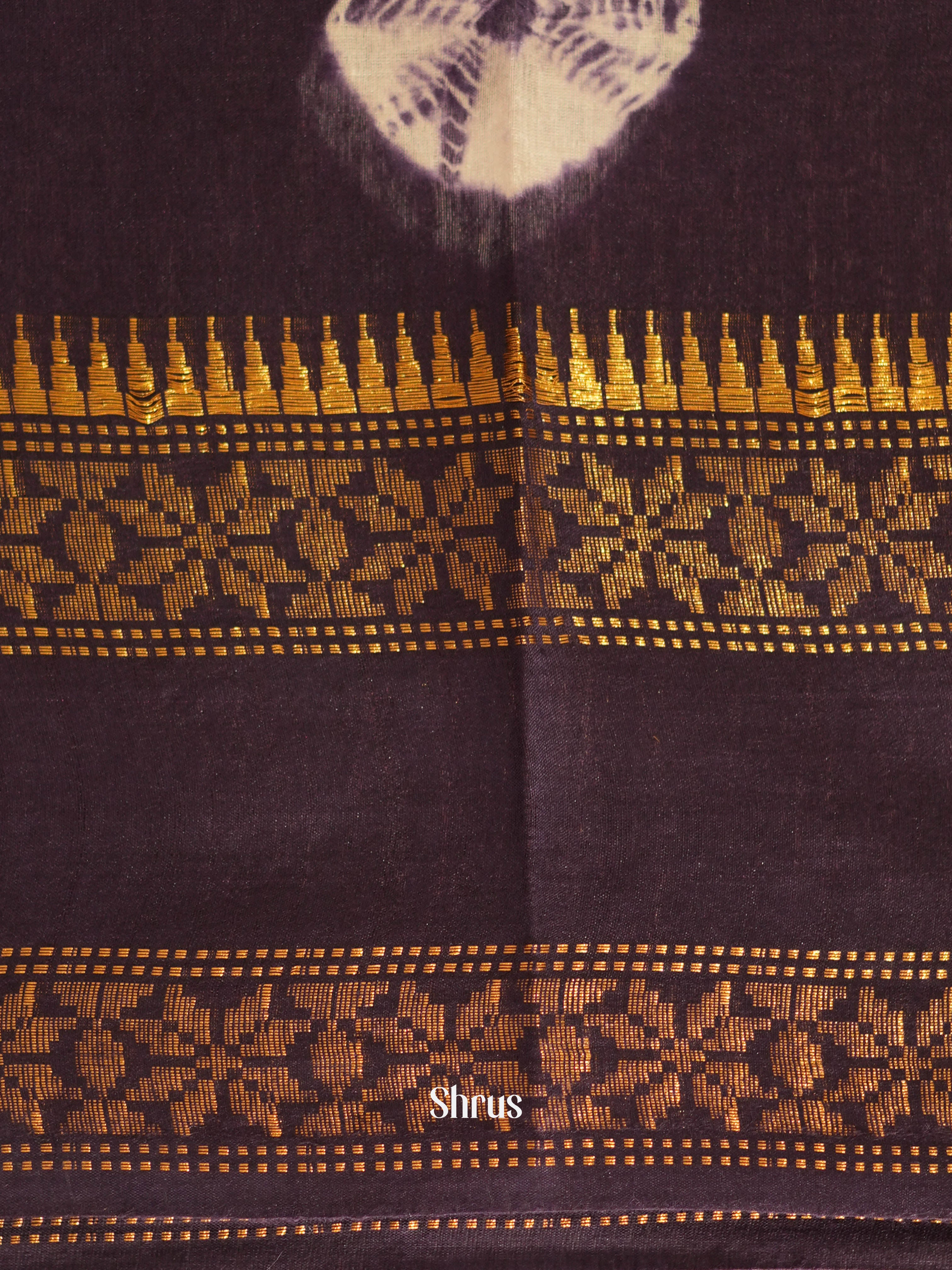 Cream & Violet - Shibori Saree - Shop on ShrusEternity.com