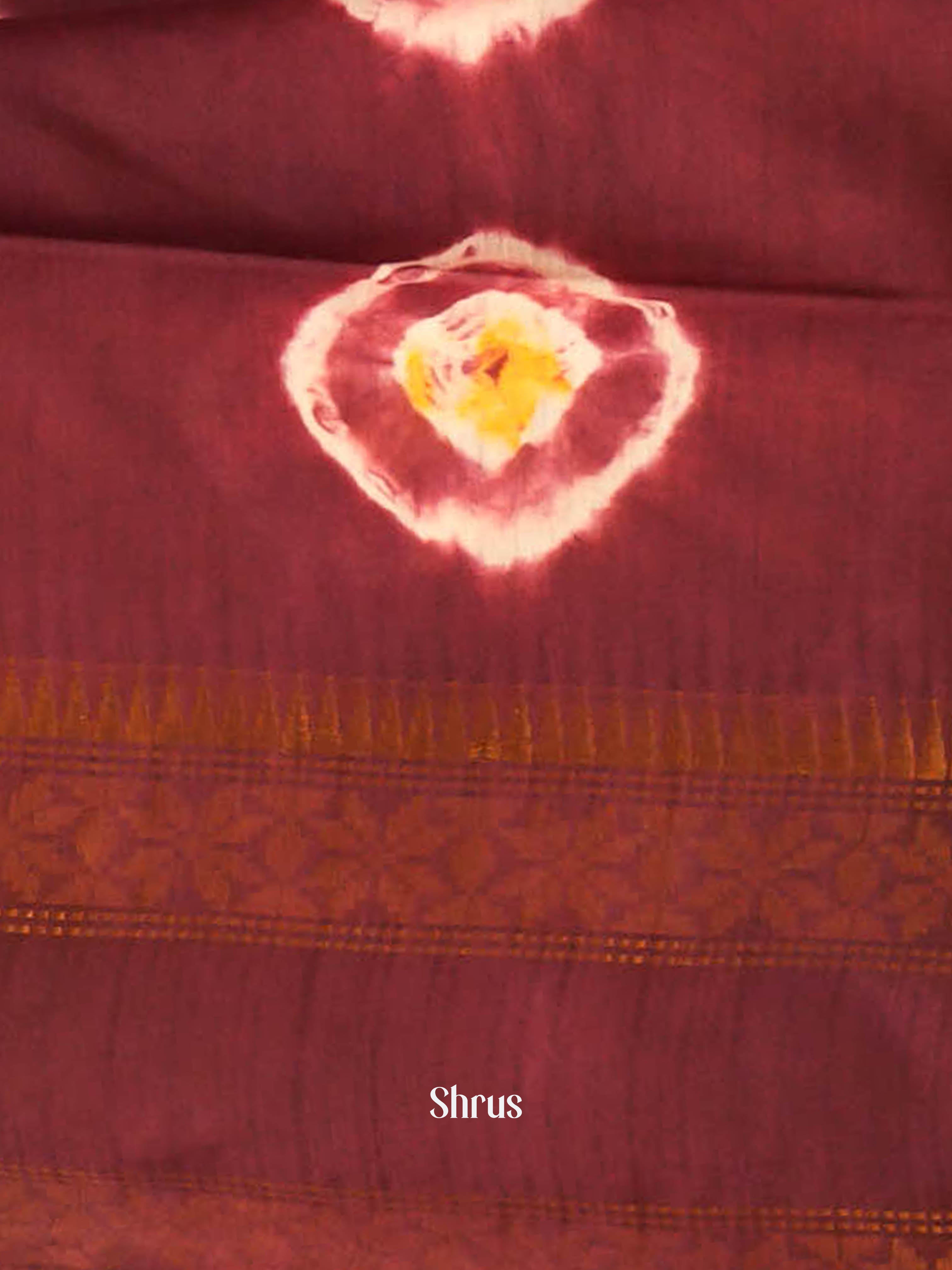Cream & Brown - Shibori Saree - Shop on ShrusEternity.com