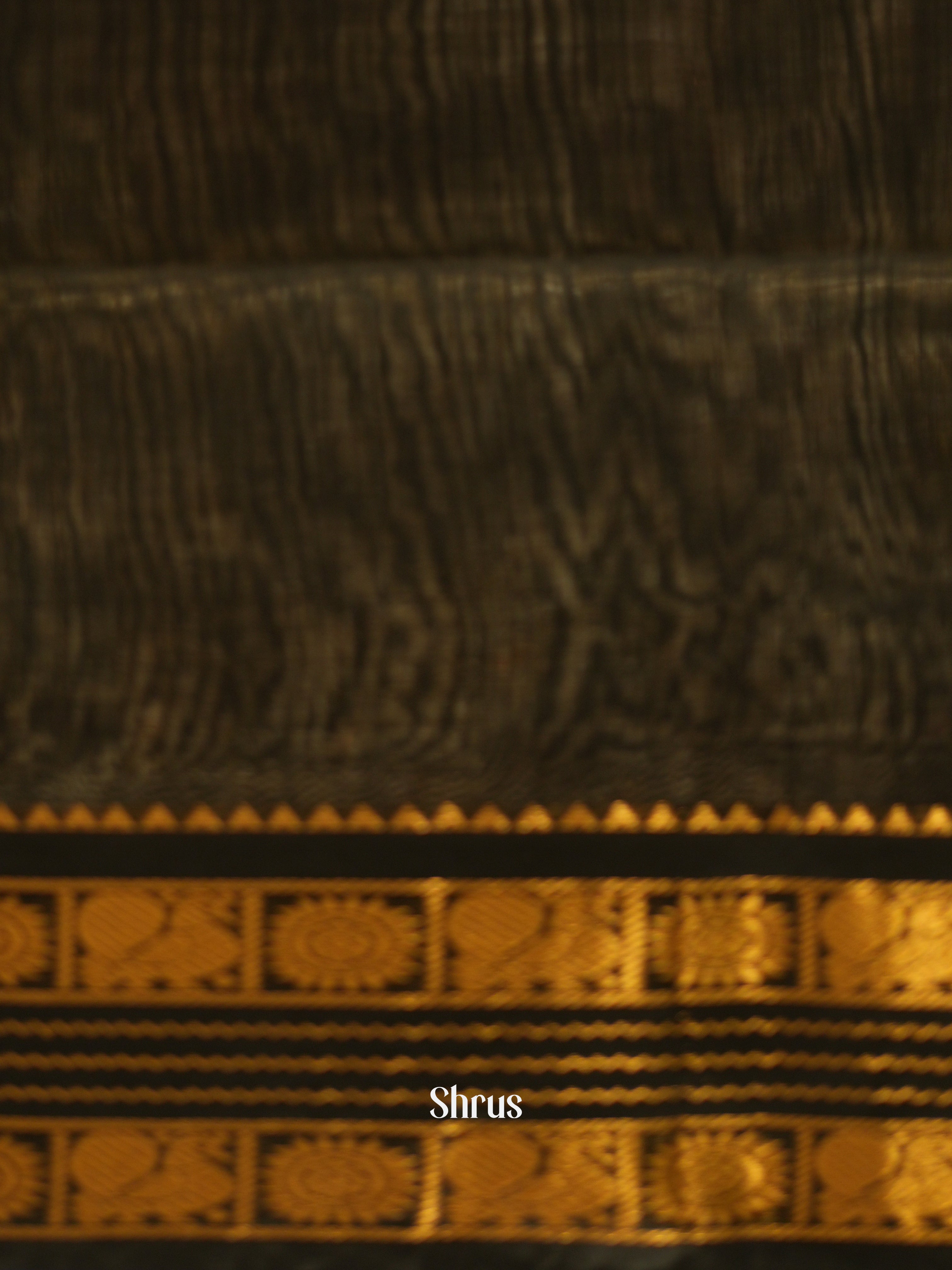 Cream & Black - Silk Cotton Saree - Shop on ShrusEternity.com