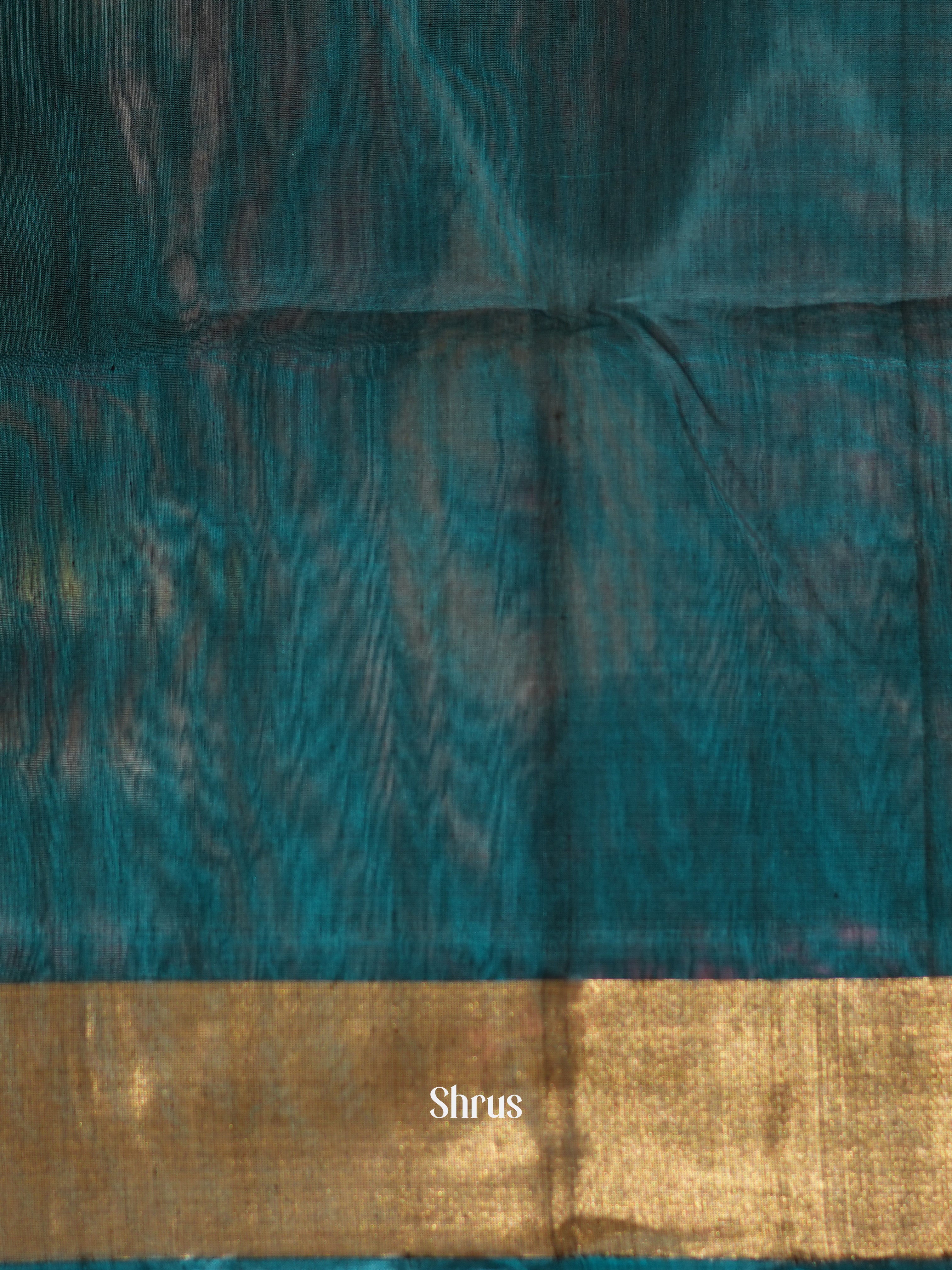 Cream & Peacock Blue - Pochampally sico saree - Shop on ShrusEternity.com