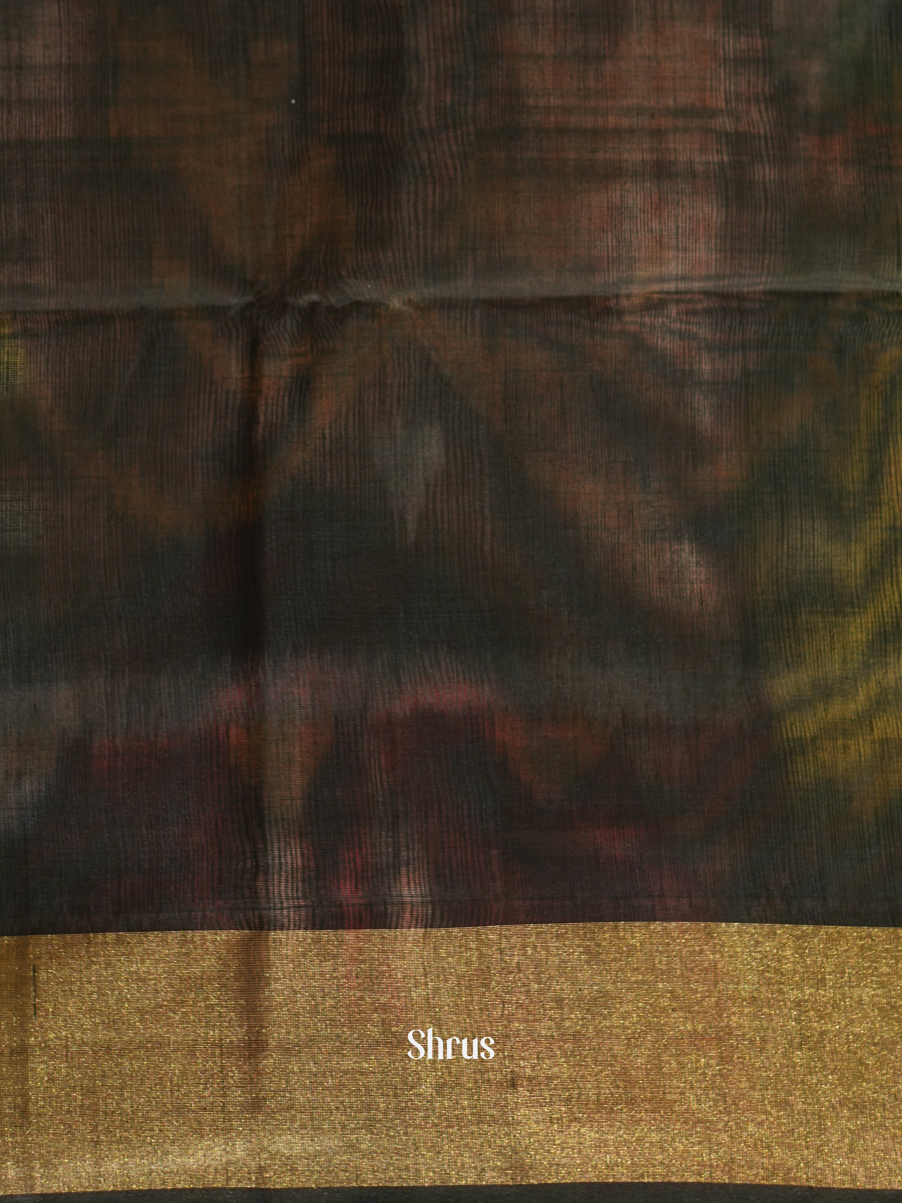 Beige & Black - Pochampally sico saree - Shop on ShrusEternity.com