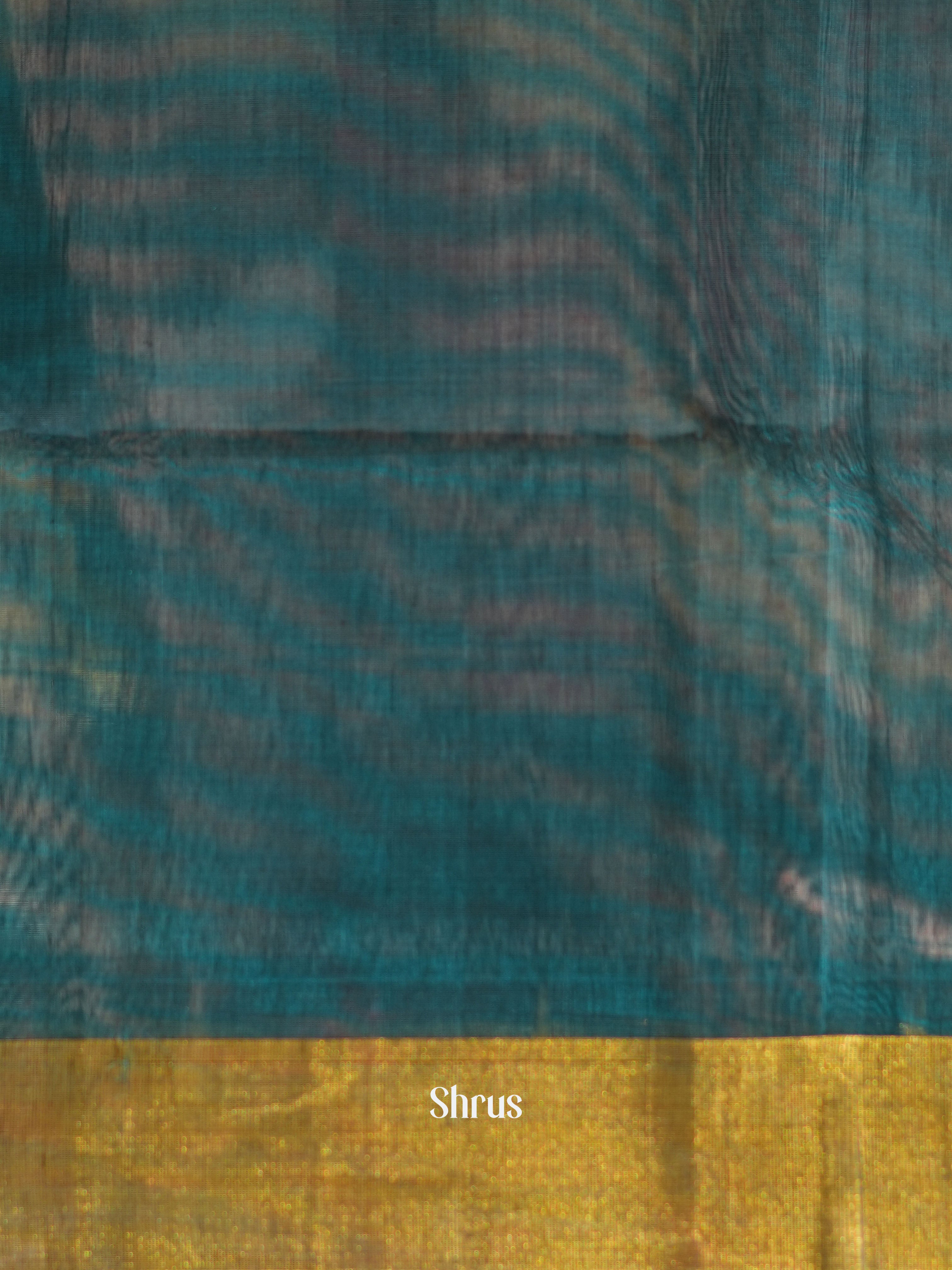 Orange & Peacock Green - Pochampally sico saree - Shop on ShrusEternity.com