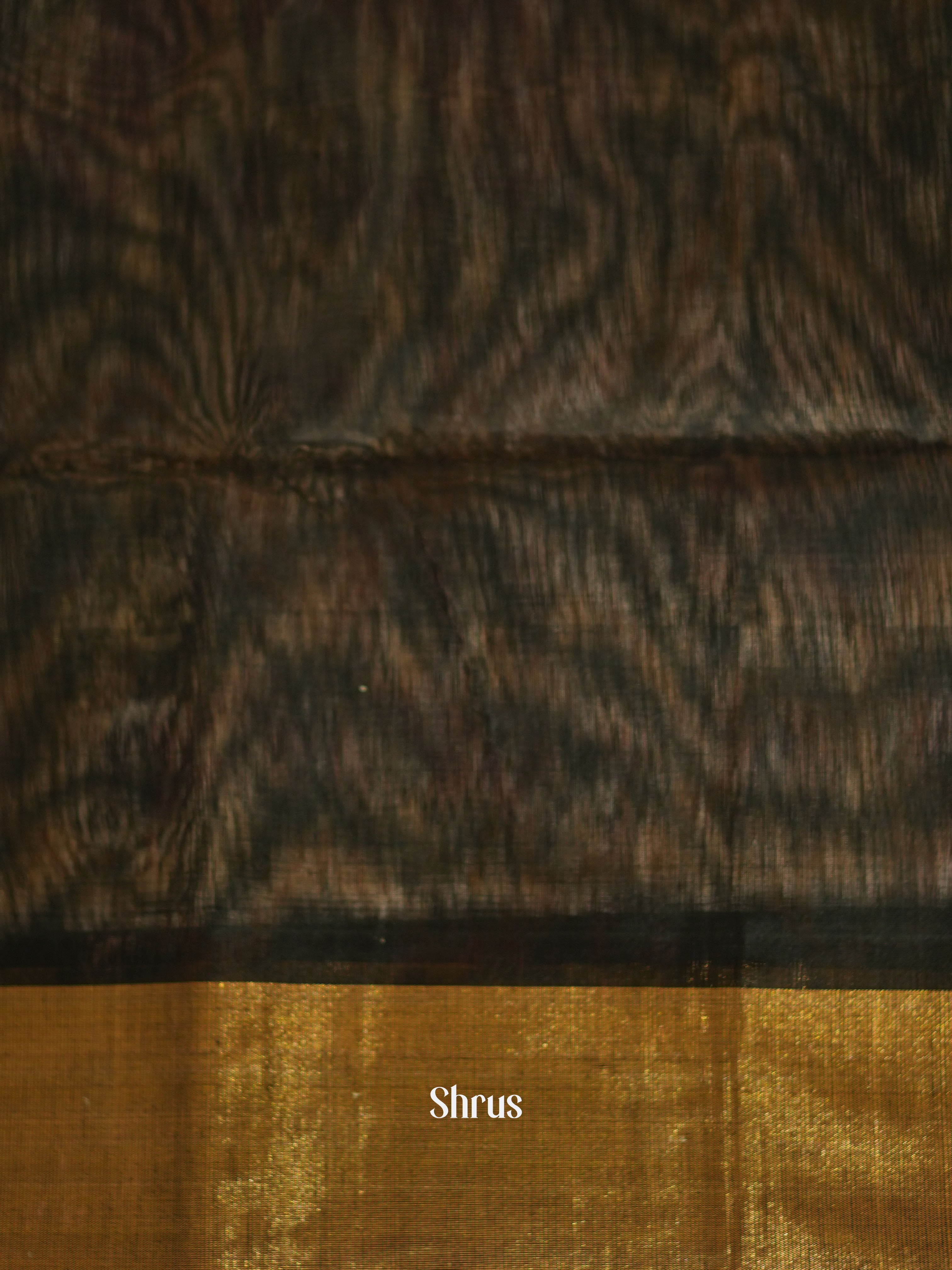 Cream & Black - Pochampally sico saree - Shop on ShrusEternity.com