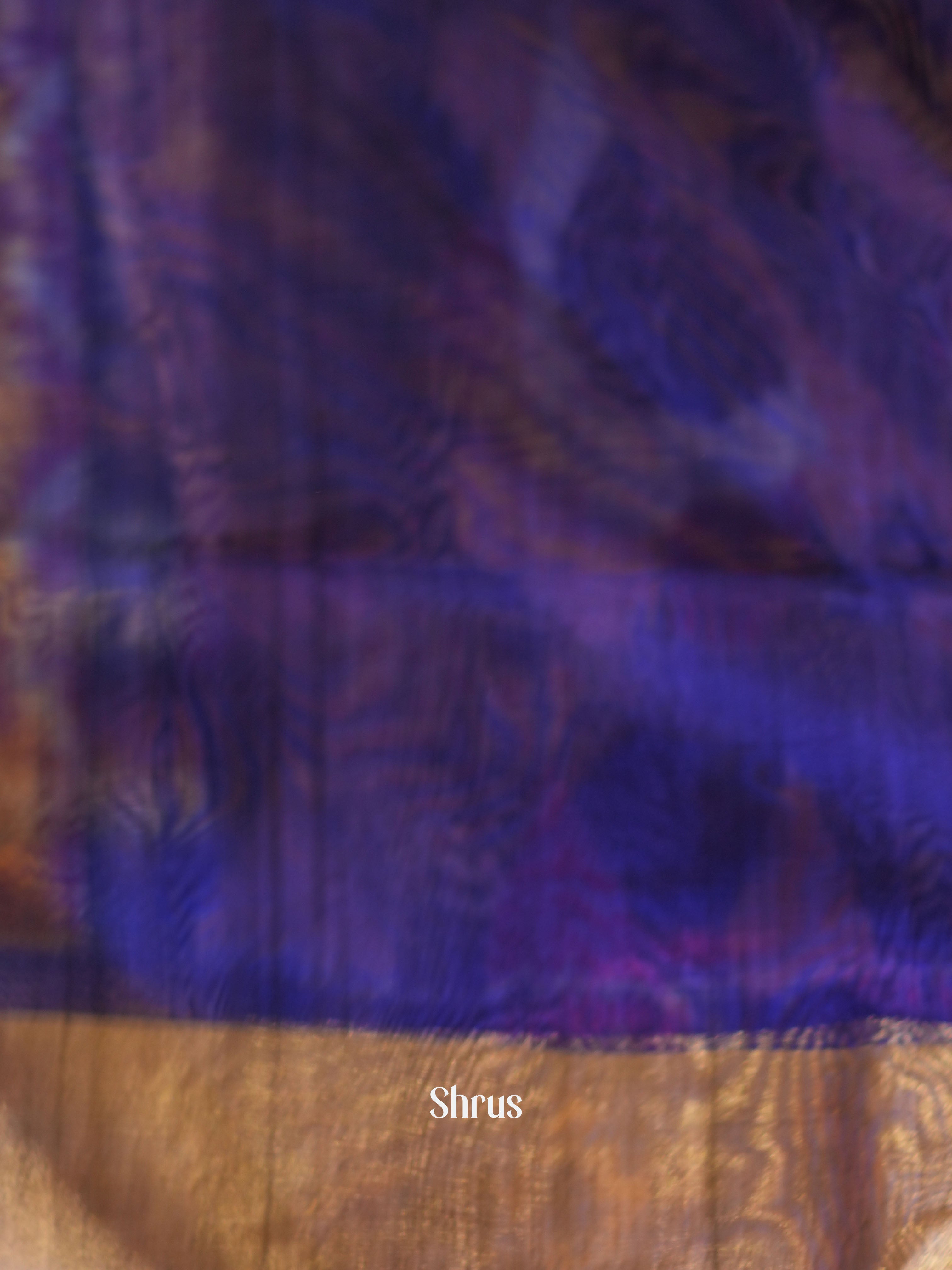 Orange & Violet - Pochampally sico saree - Shop on ShrusEternity.com