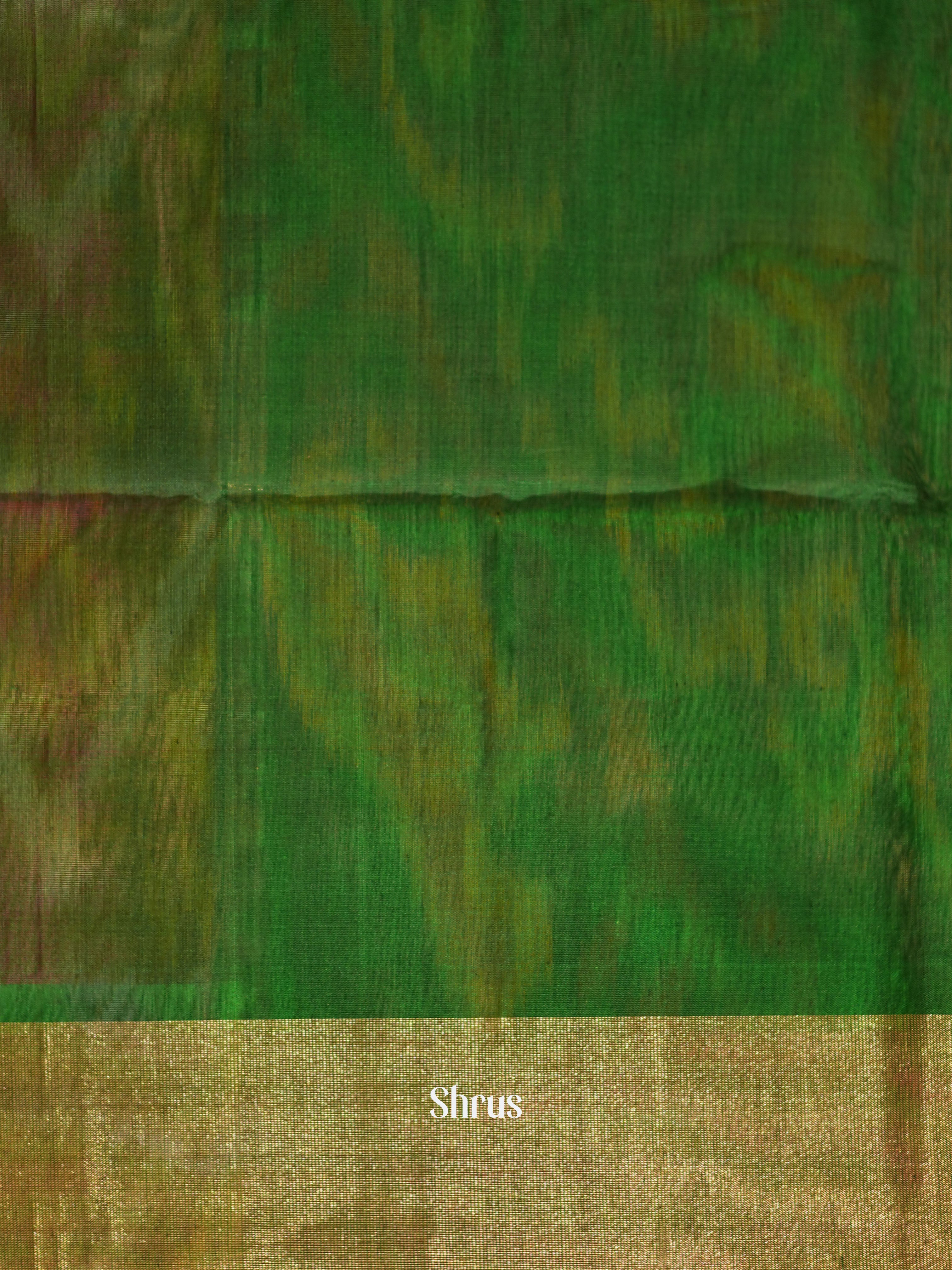 Reddish Pink & Green - Pochampally sico saree - Shop on ShrusEternity.com