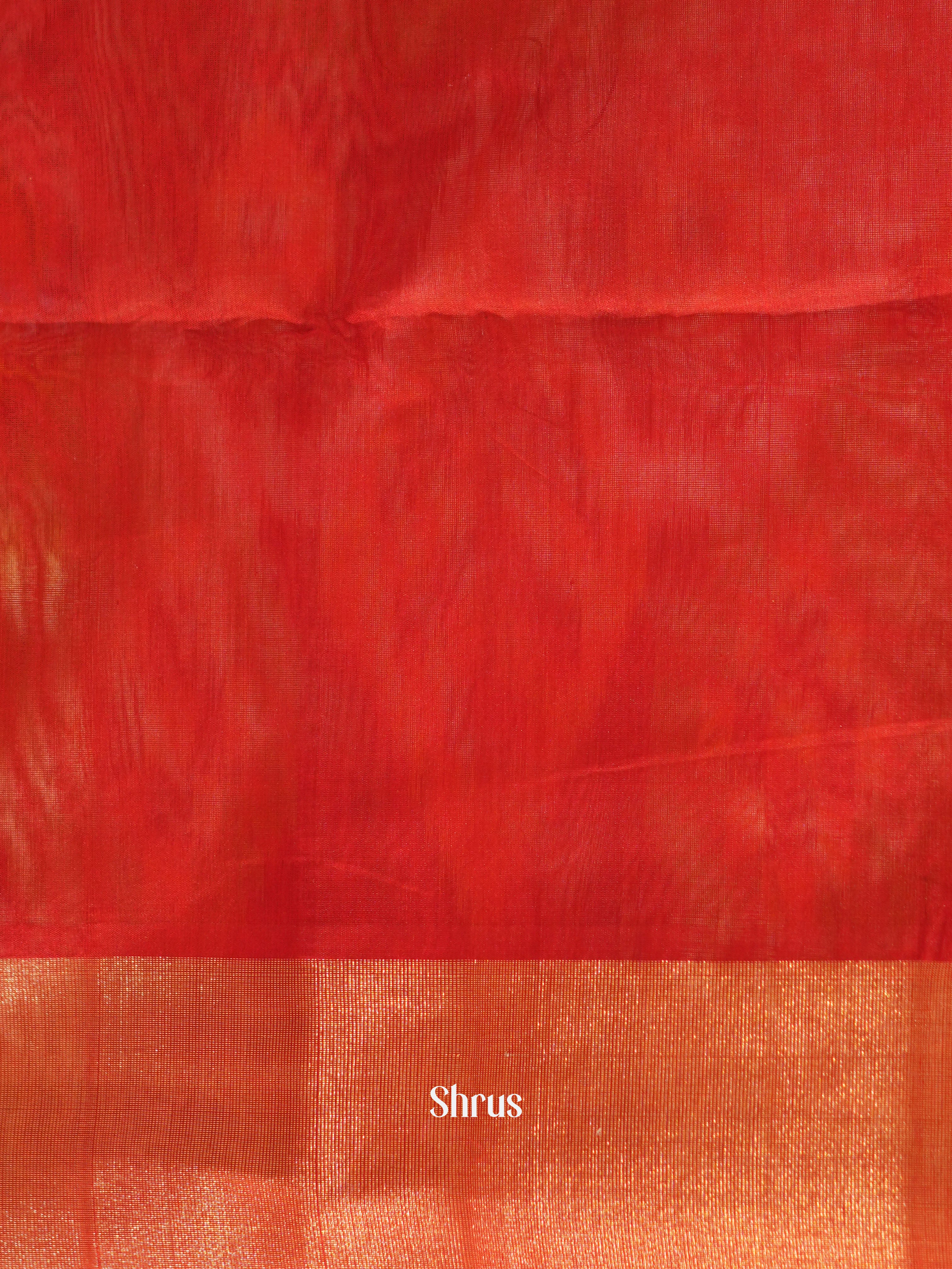 Mustard & Red - Pochampally sico saree - Shop on ShrusEternity.com