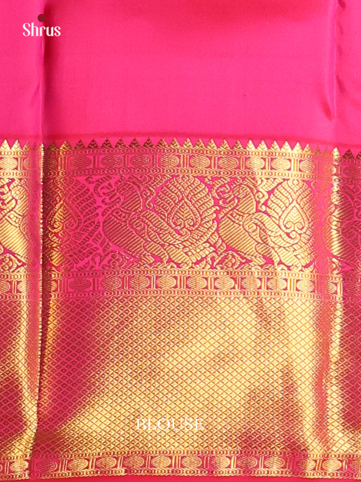 Teal and Pink Kanchipuram silk Saree with Zari Woven Block Buttas-2