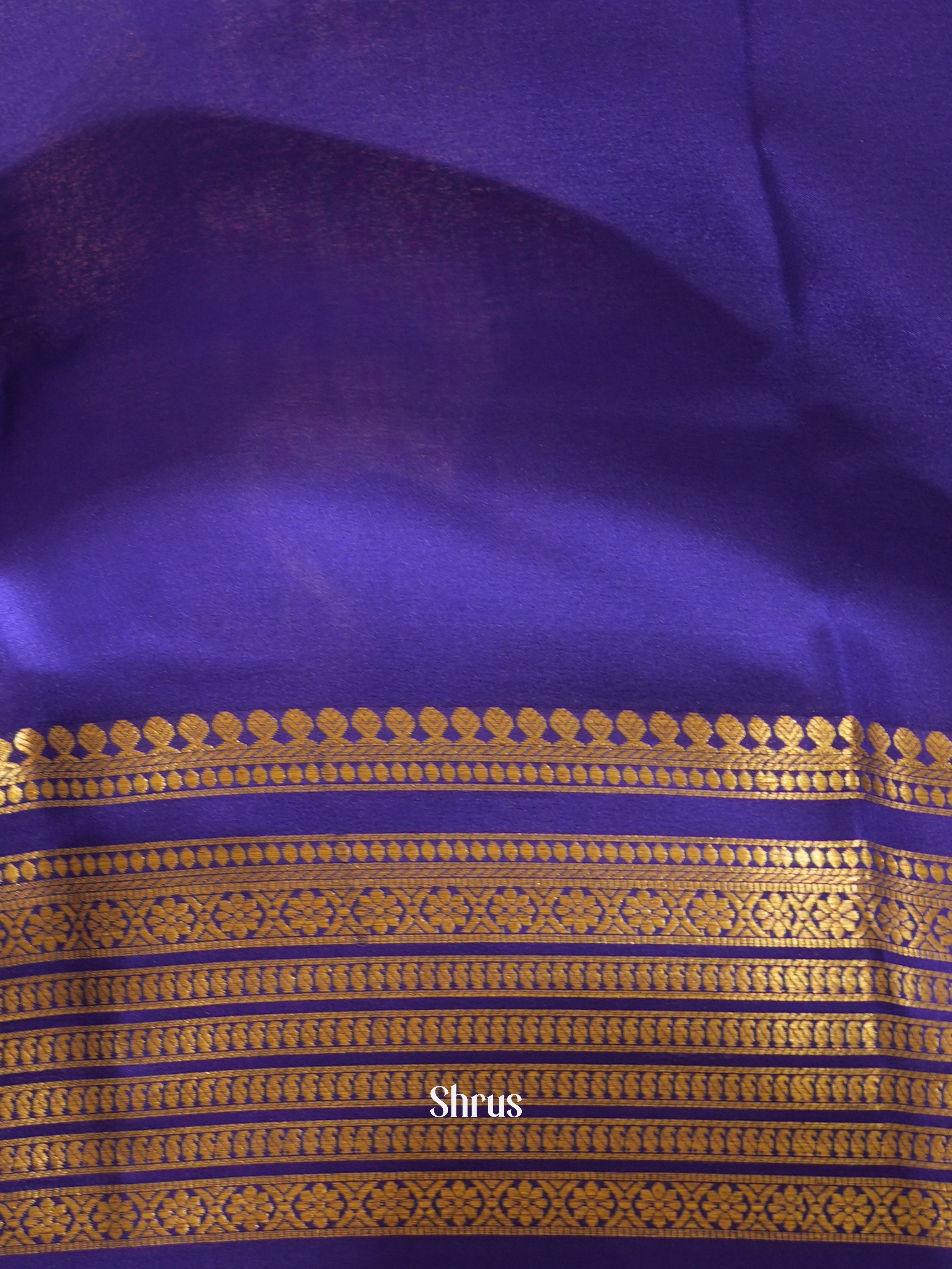 Yellow & Violet - Mysore Silk Saree - Shop on ShrusEternity.com
